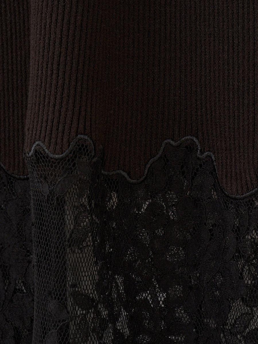 LACE TRIM KNIT DRESS