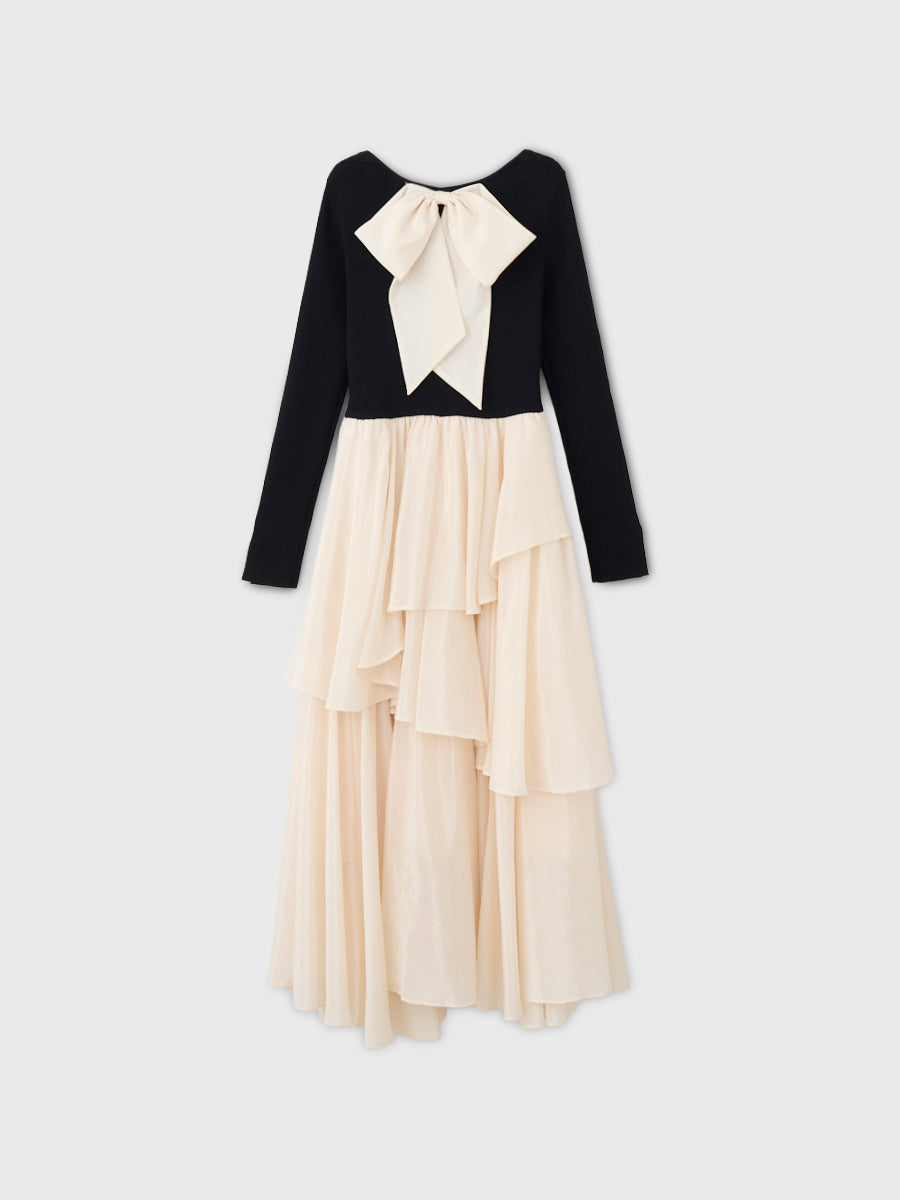 RUFFLE COMBINATION DRESS