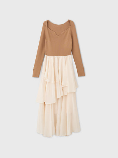 RUFFLE COMBINATION DRESS