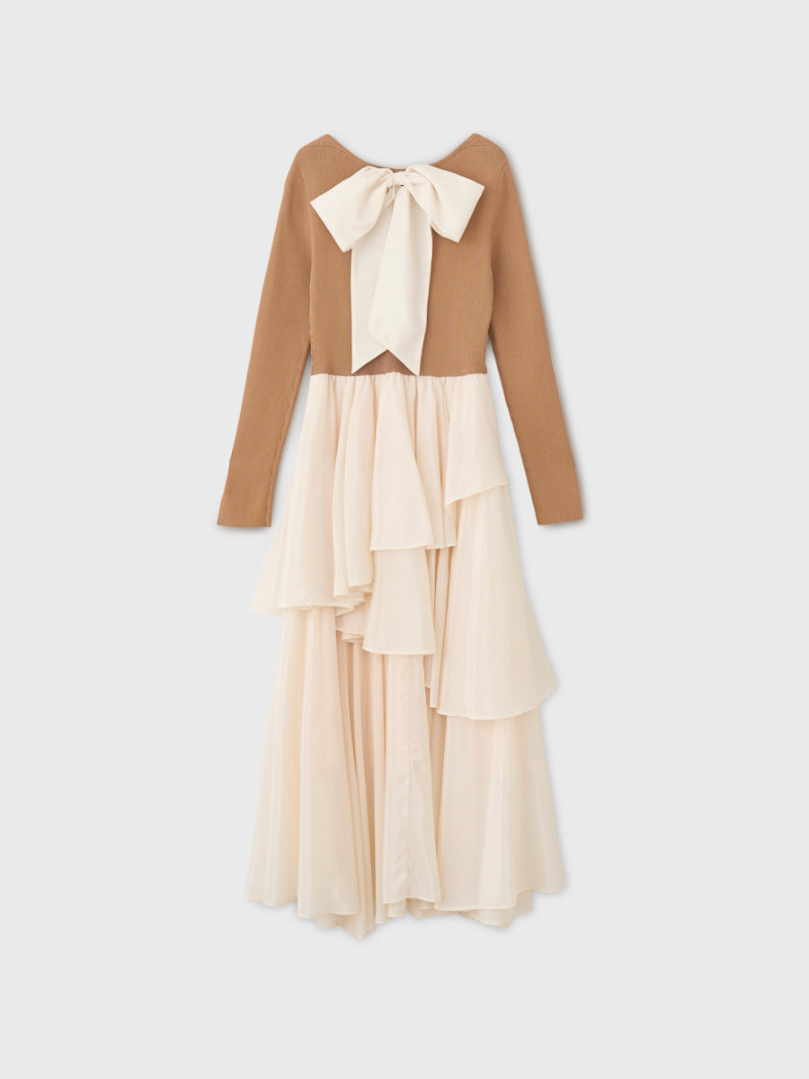 RUFFLE COMBINATION DRESS