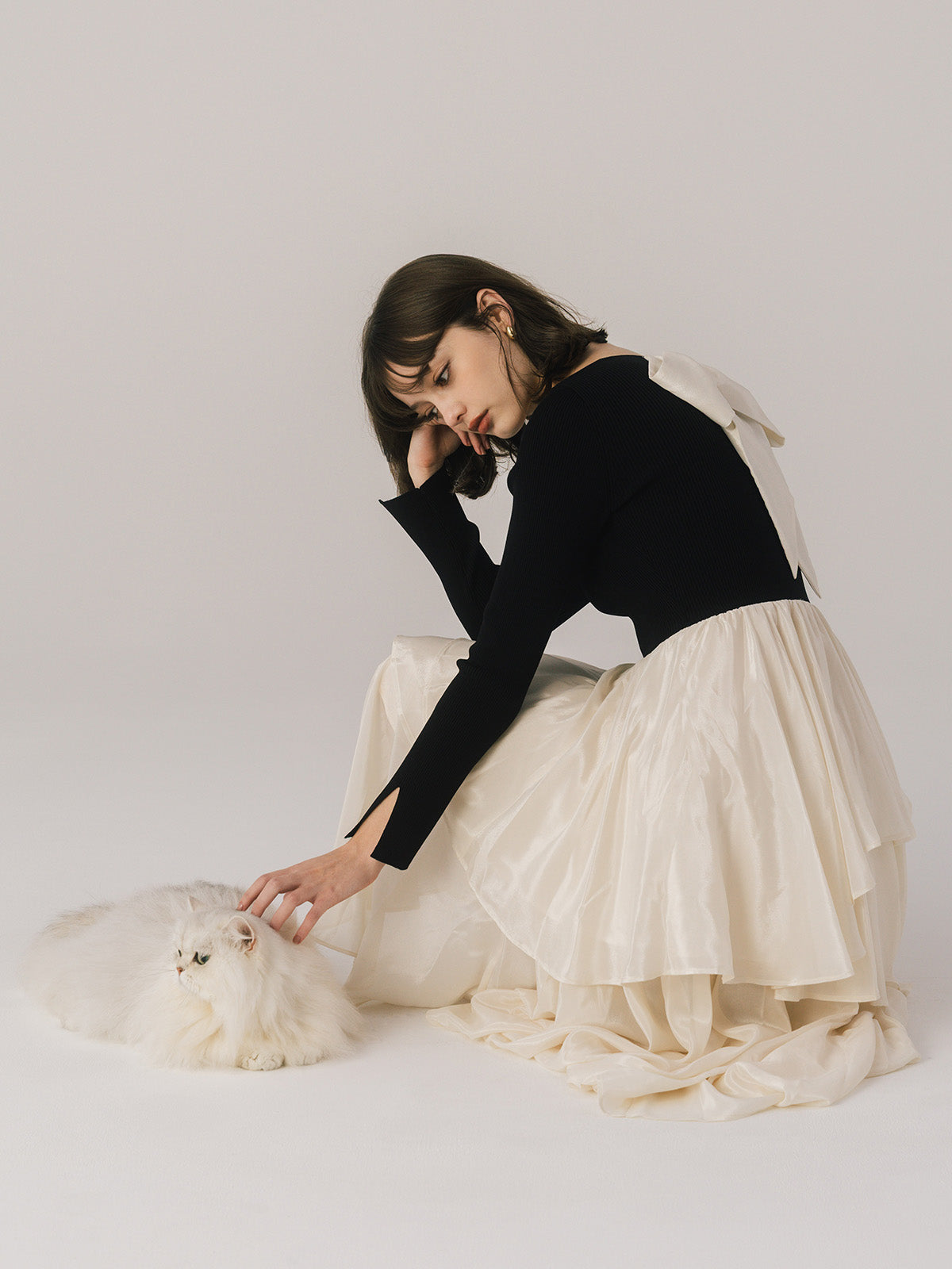 RUFFLE COMBINATION DRESS