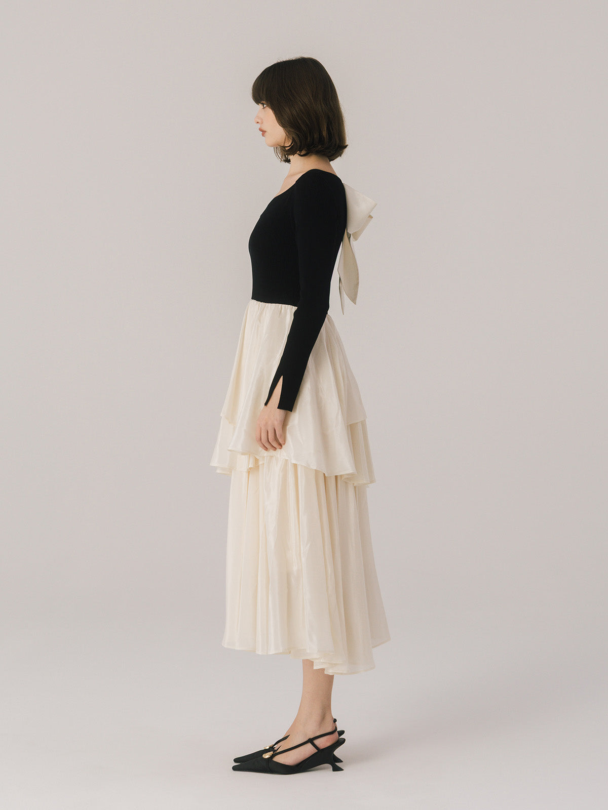 RUFFLE COMBINATION DRESS