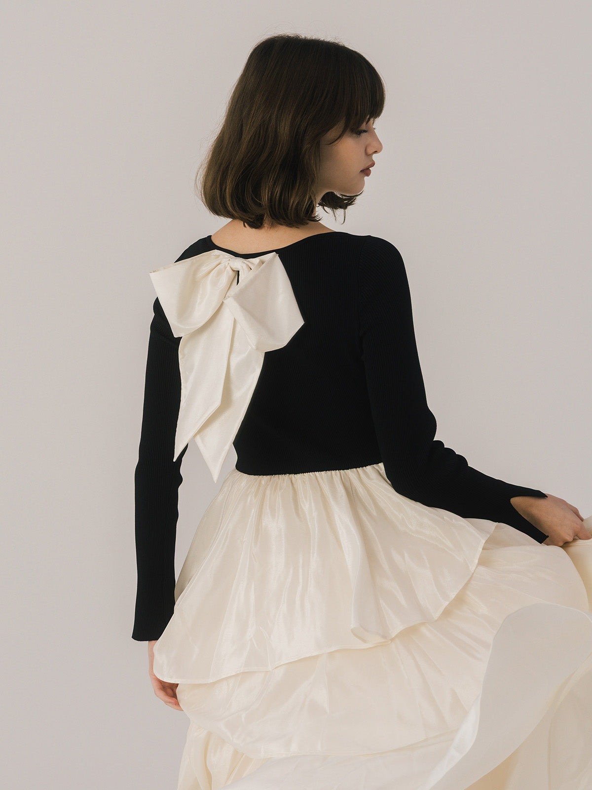 RUFFLE COMBINATION DRESS