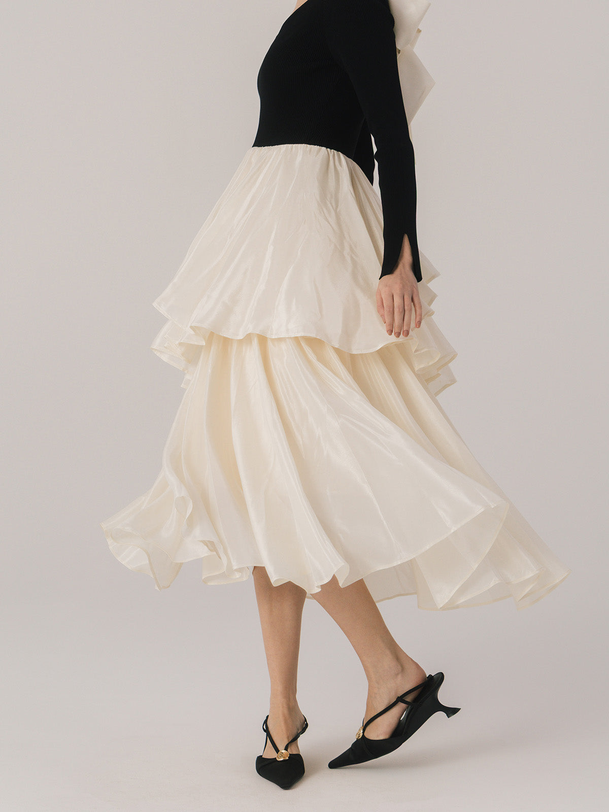 RUFFLE COMBINATION DRESS