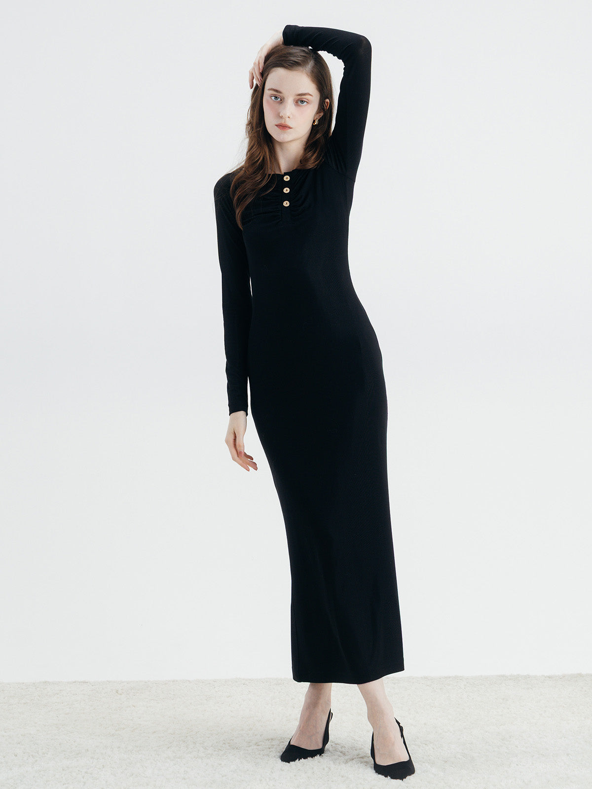 EIMY BUTTON CUTSEW DRESS