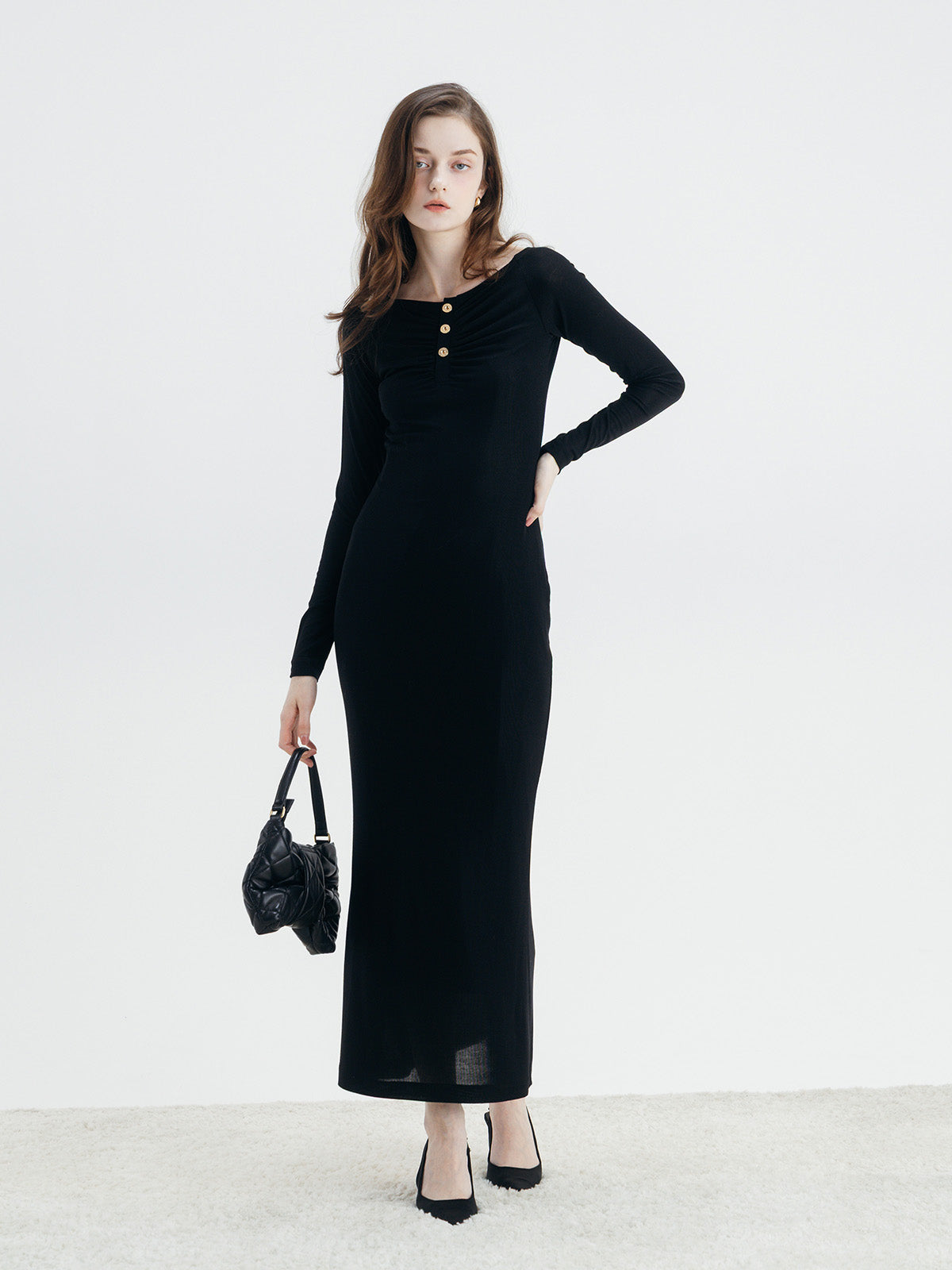 EIMY BUTTON CUTSEW DRESS