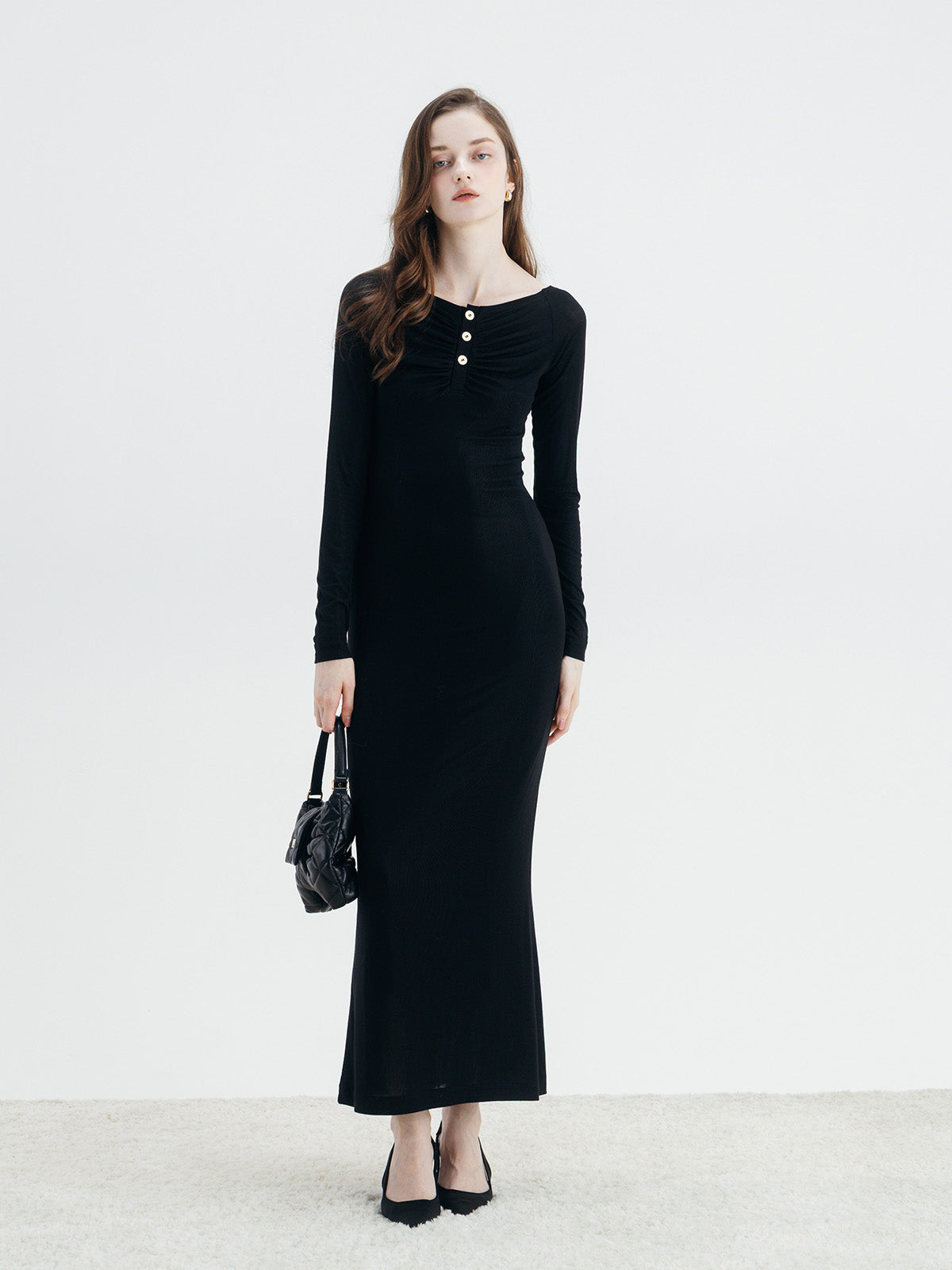 EIMY BUTTON CUTSEW DRESS
