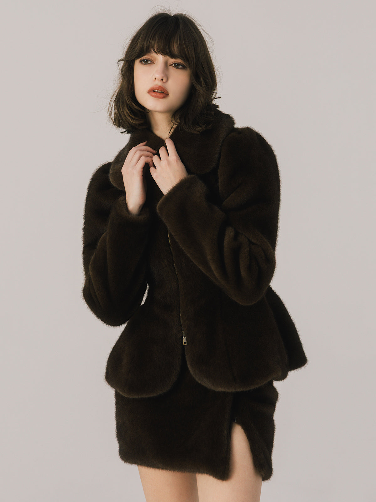 FAUX FUR BALCOLLAR JACKET