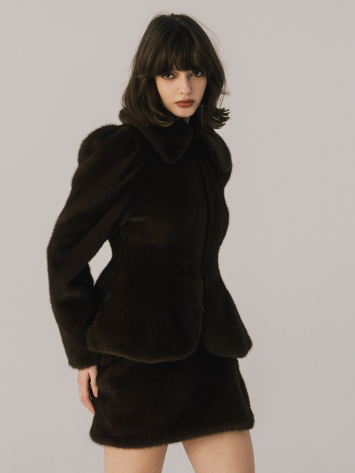 FAUX FUR BALCOLLAR JACKET
