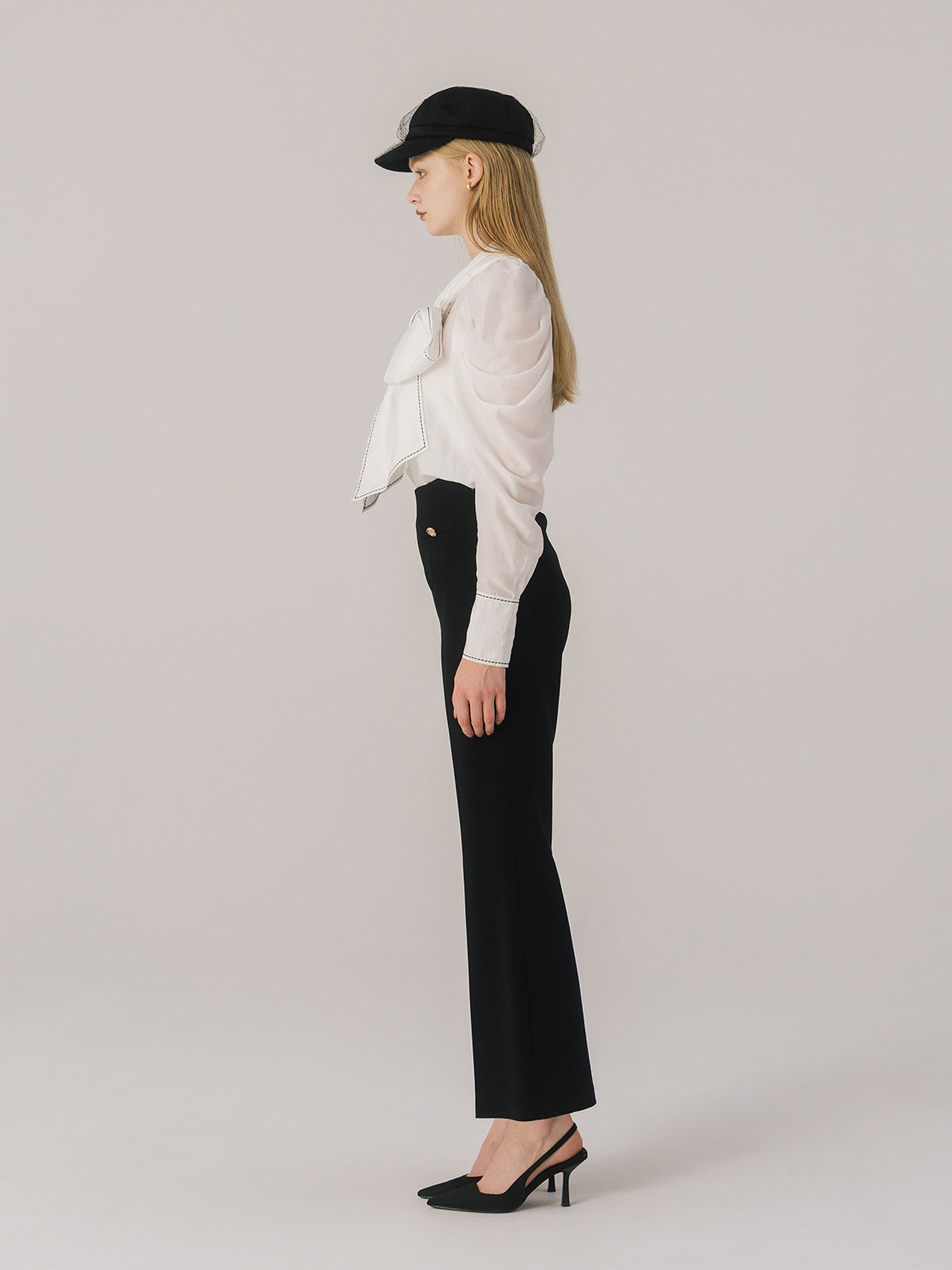 STITCH BOW TIE BLOUSE