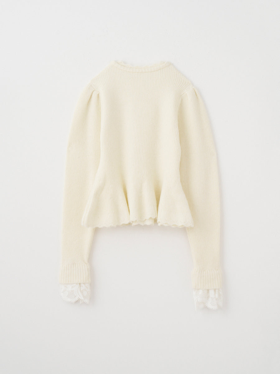 LACE PEPLUM KNIT TOPS