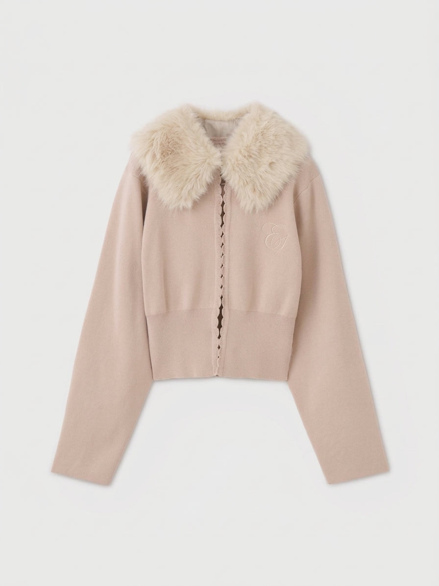 FUR TIPPET CARDIGAN