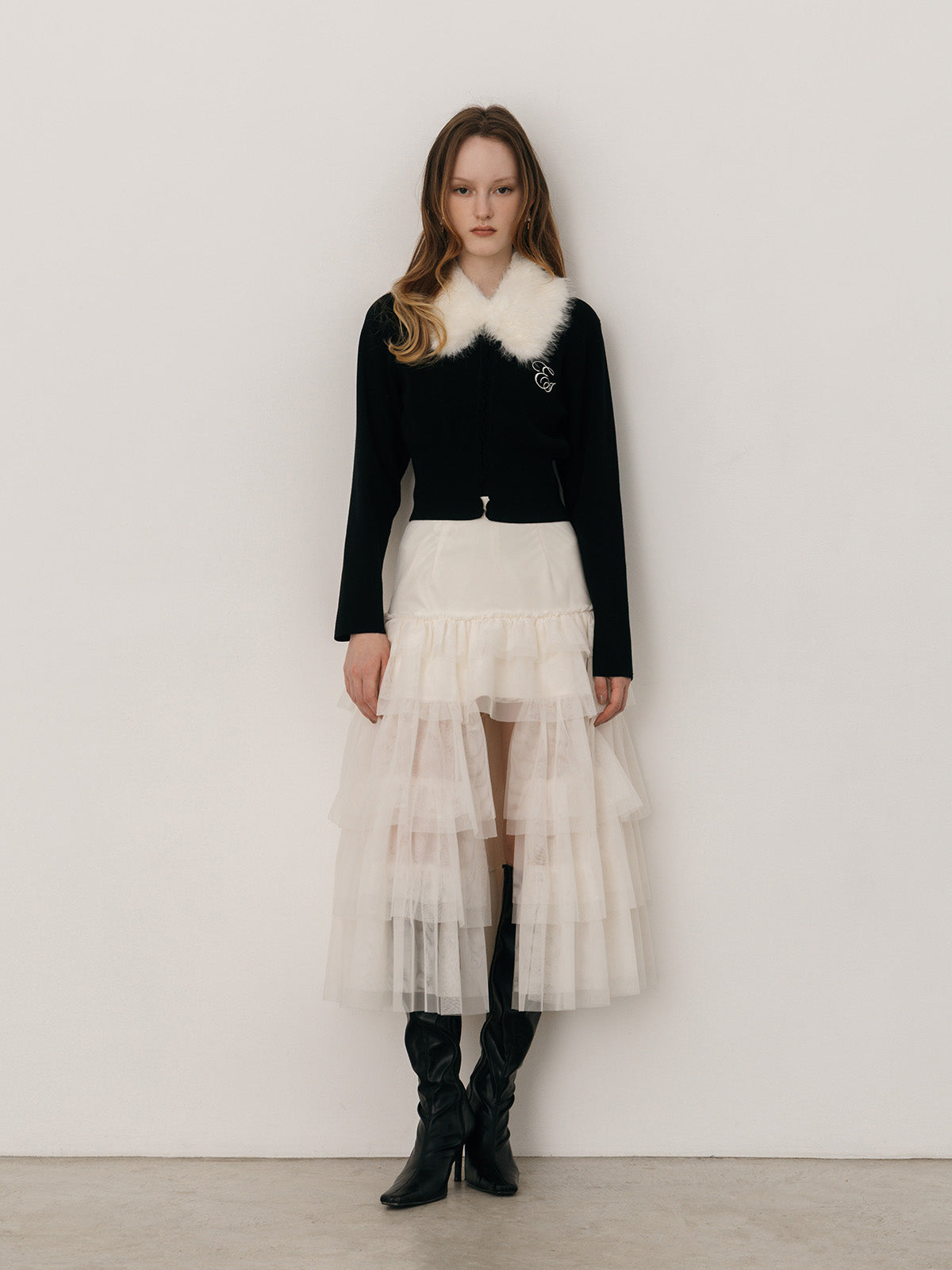 FUR TIPPET CARDIGAN