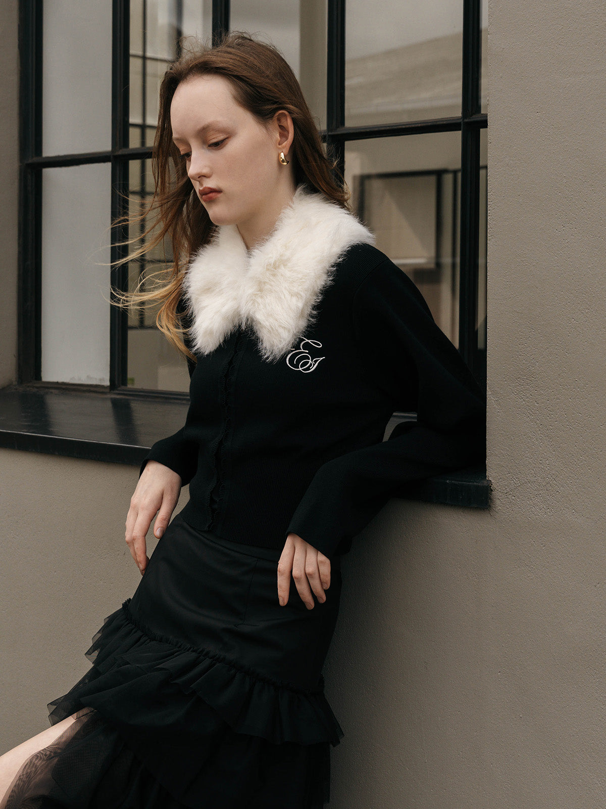 FUR TIPPET CARDIGAN