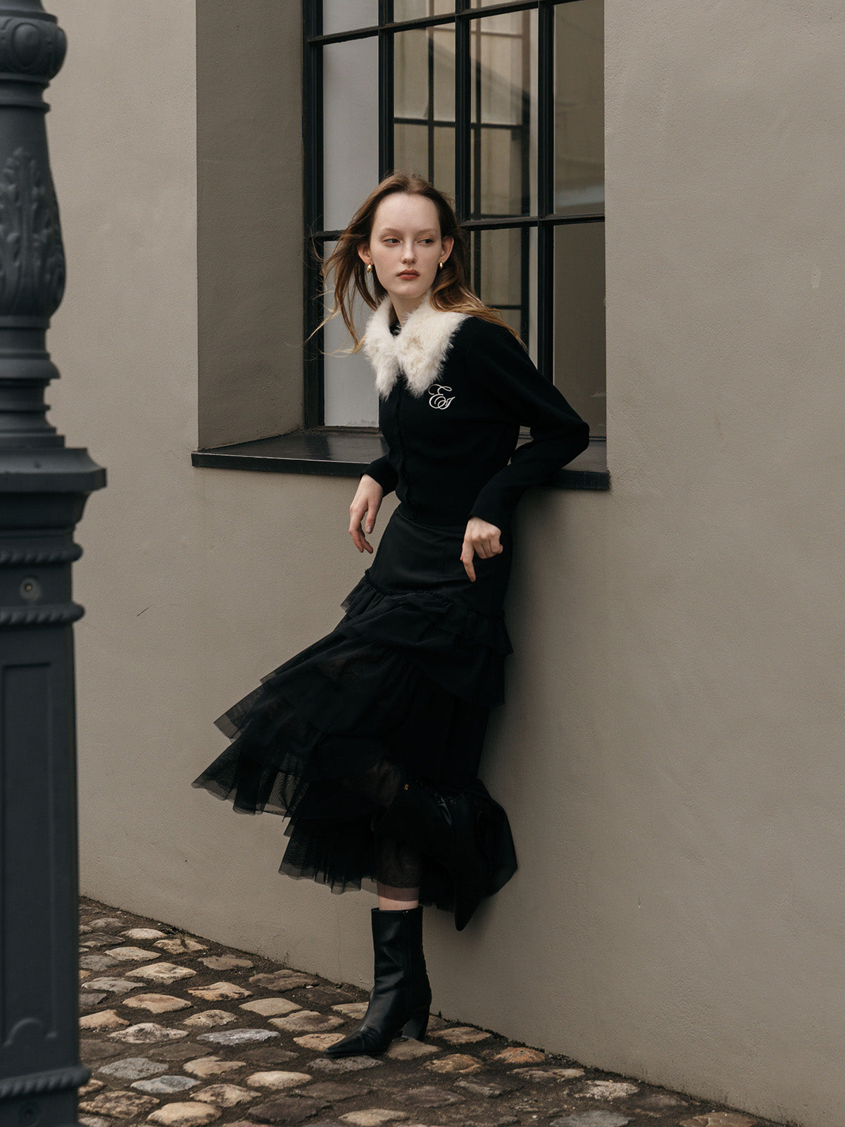FUR TIPPET CARDIGAN