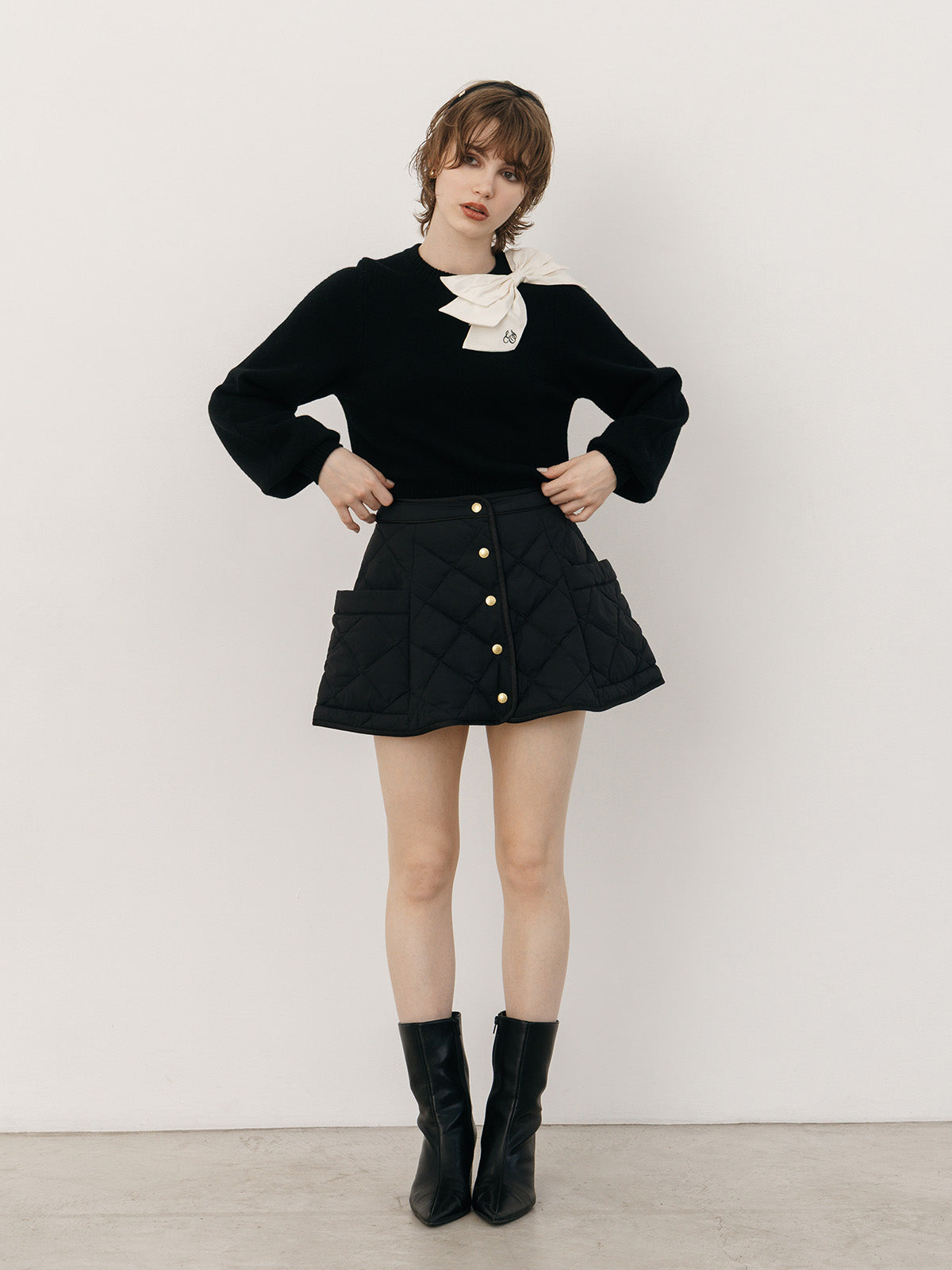 【TAION×EIMY ISTOIRE】REVERSIBLE DOWN MINISKIRT