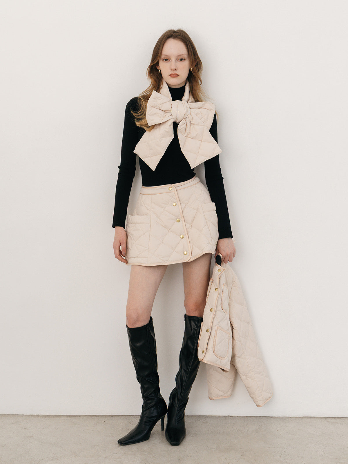 【TAION×EIMY ISTOIRE】REVERSIBLE DOWN MINISKIRT