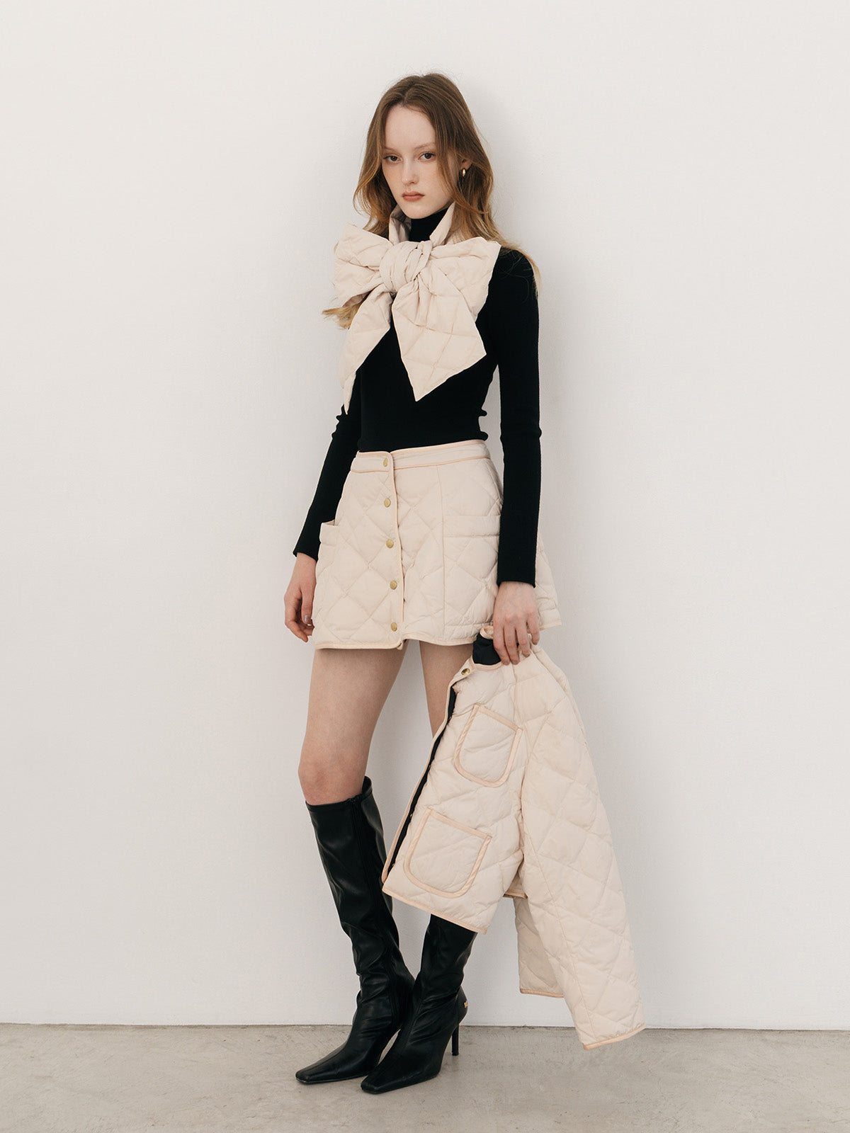 【TAION×EIMY ISTOIRE】REVERSIBLE DOWN MINISKIRT