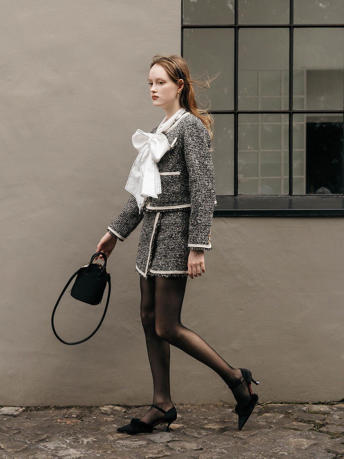 ELENA TWEED WRAP SKIRT