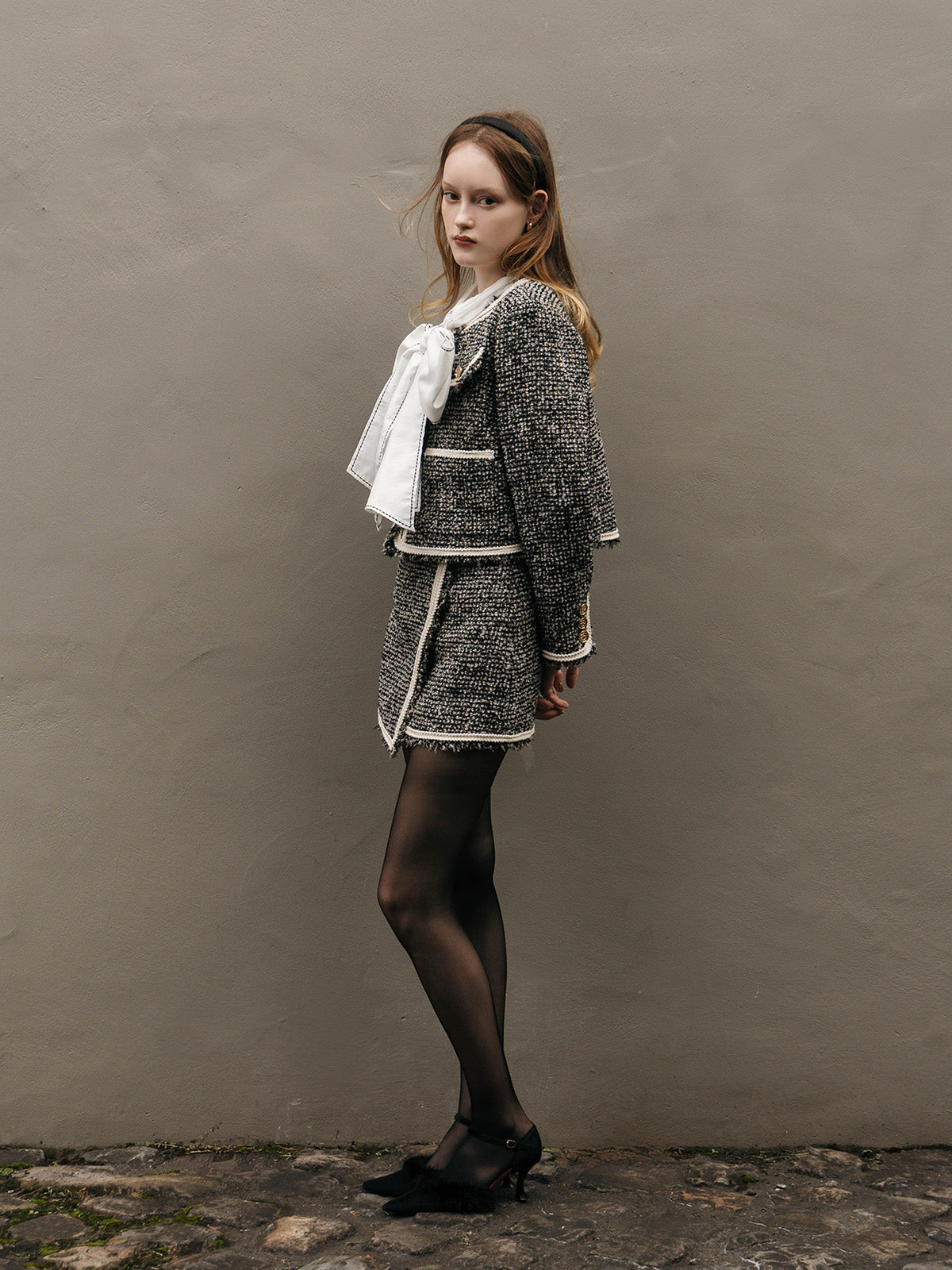 ELENA TWEED WRAP SKIRT