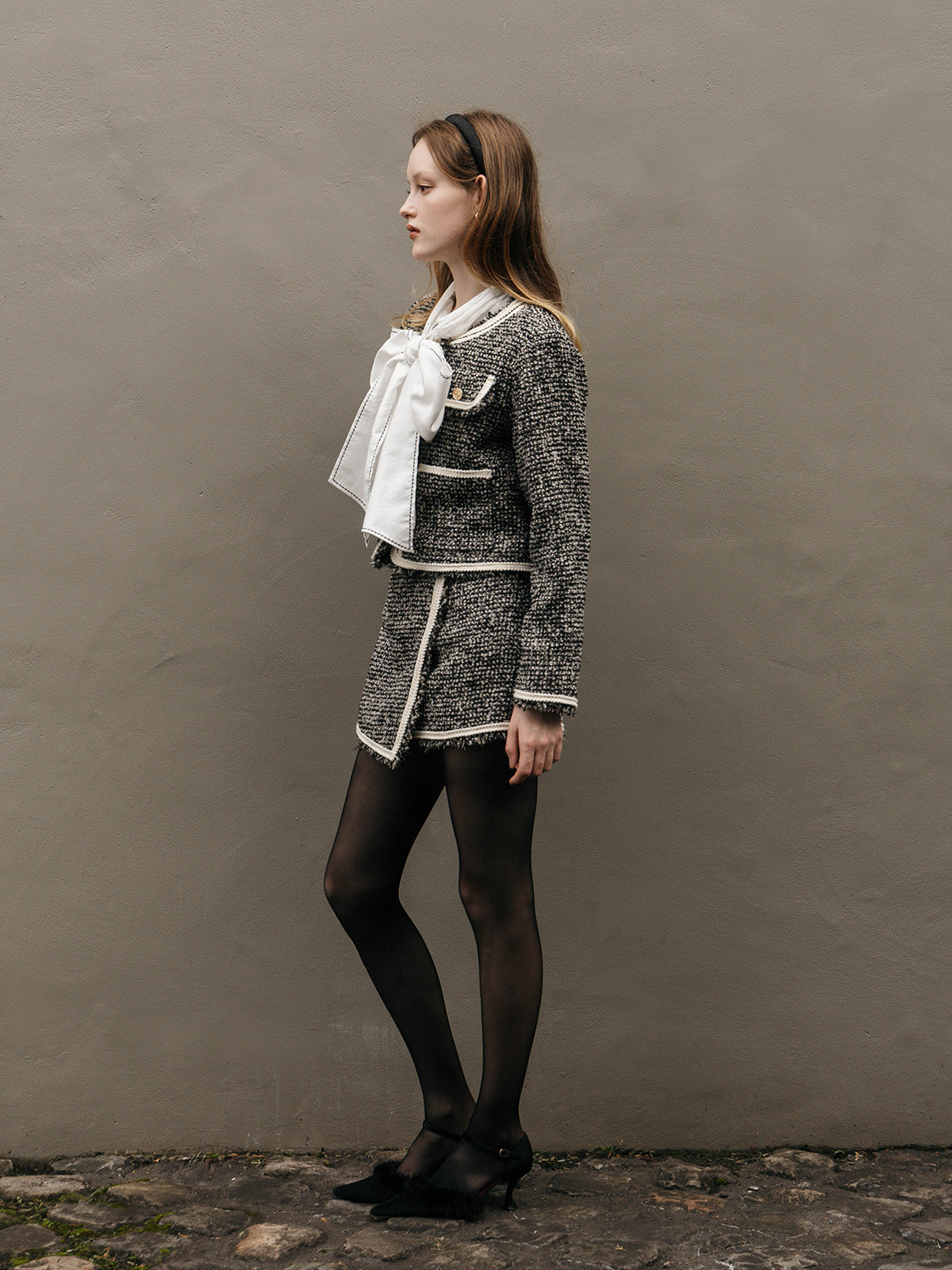 ELENA TWEED WRAP SKIRT