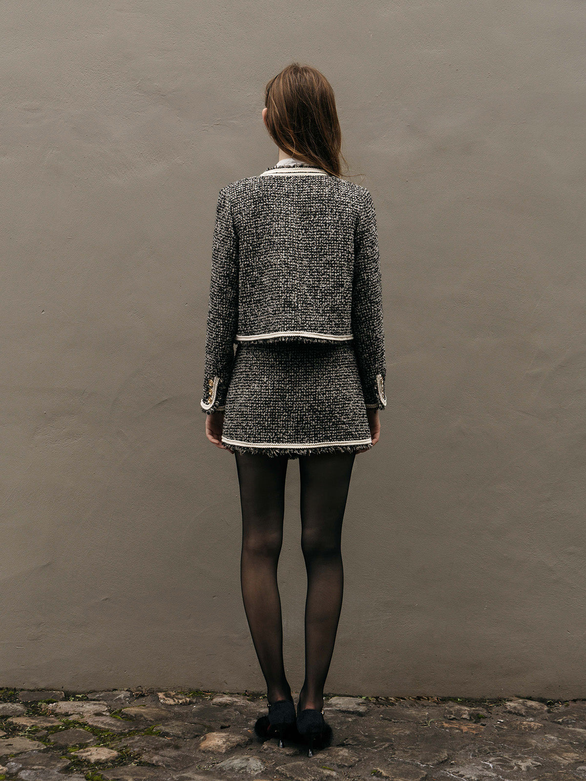 ELENA TWEED WRAP SKIRT