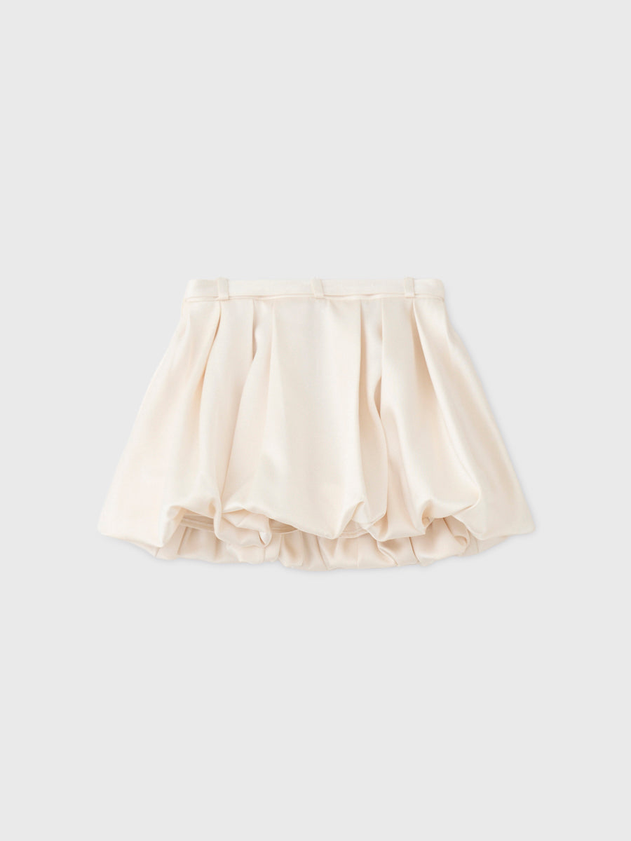 BELTED SATIN BALLON SKIRT
