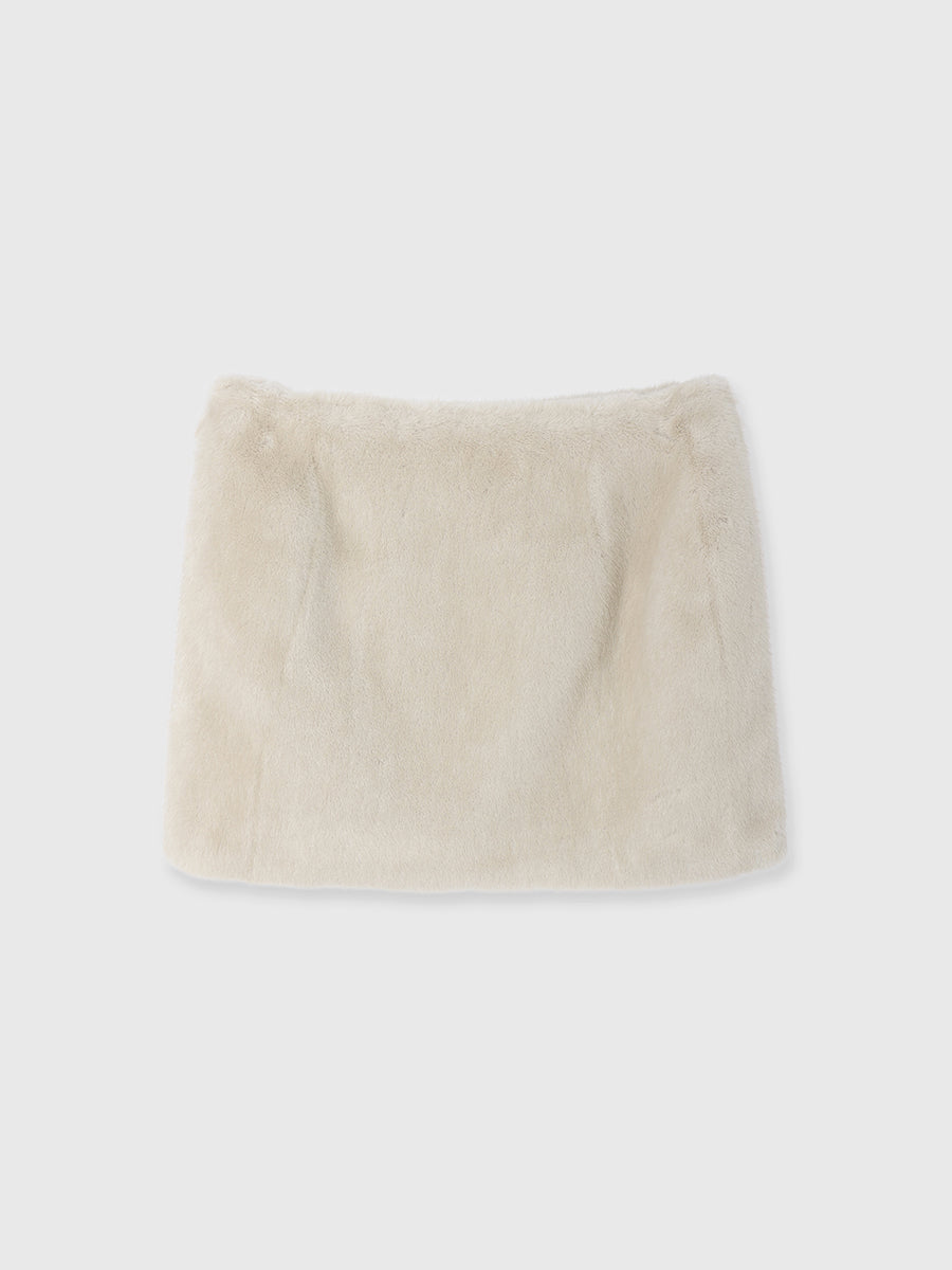 FAUX FUR PAPILLON MINISKIRT