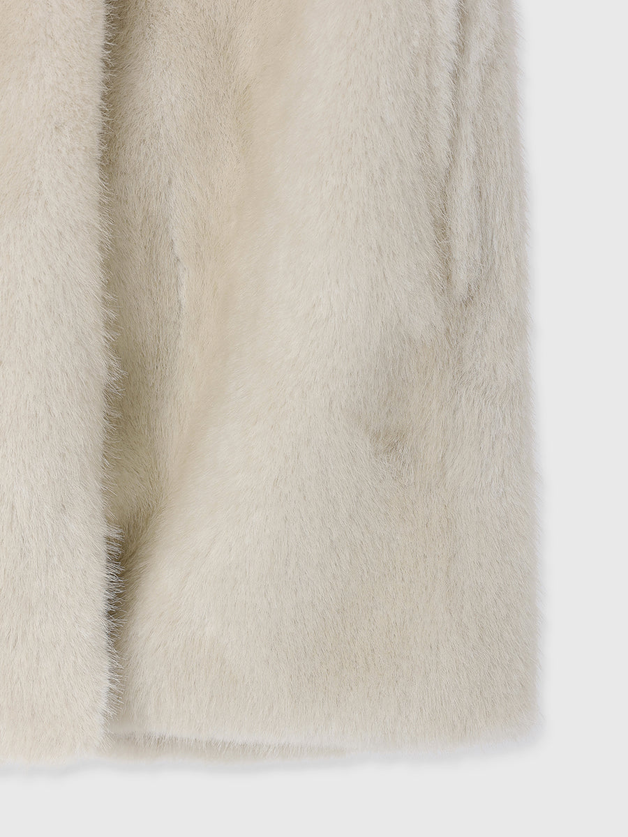 FAUX FUR PAPILLON MINISKIRT