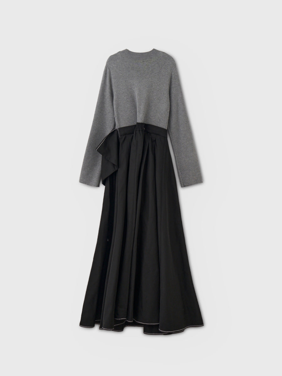 STITCH RIBBON COMBINATION DRESS