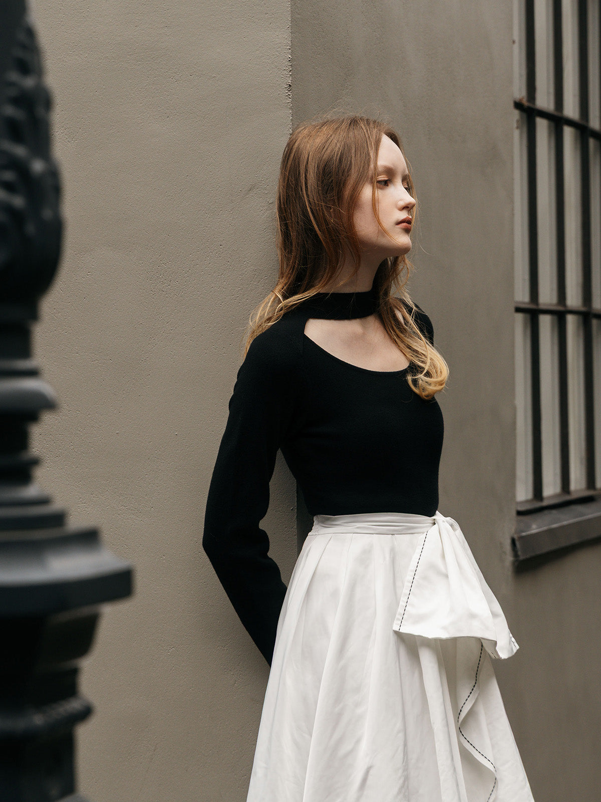 STITCH RIBBON COMBINATION DRESS