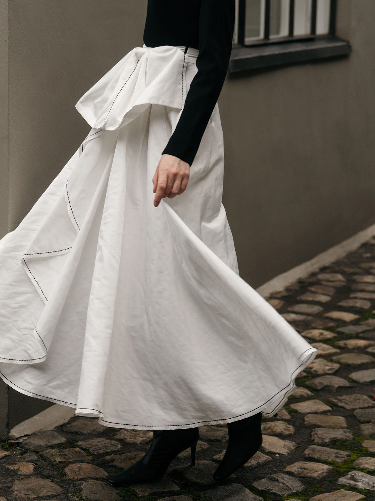 STITCH RIBBON COMBINATION DRESS