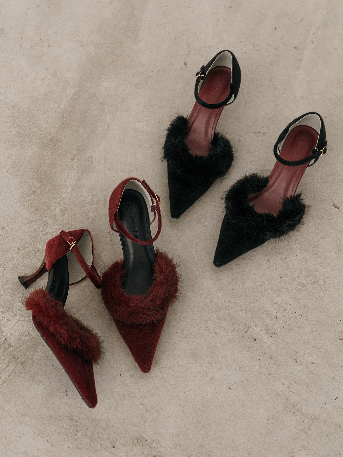 FAUX FUR PUMPS