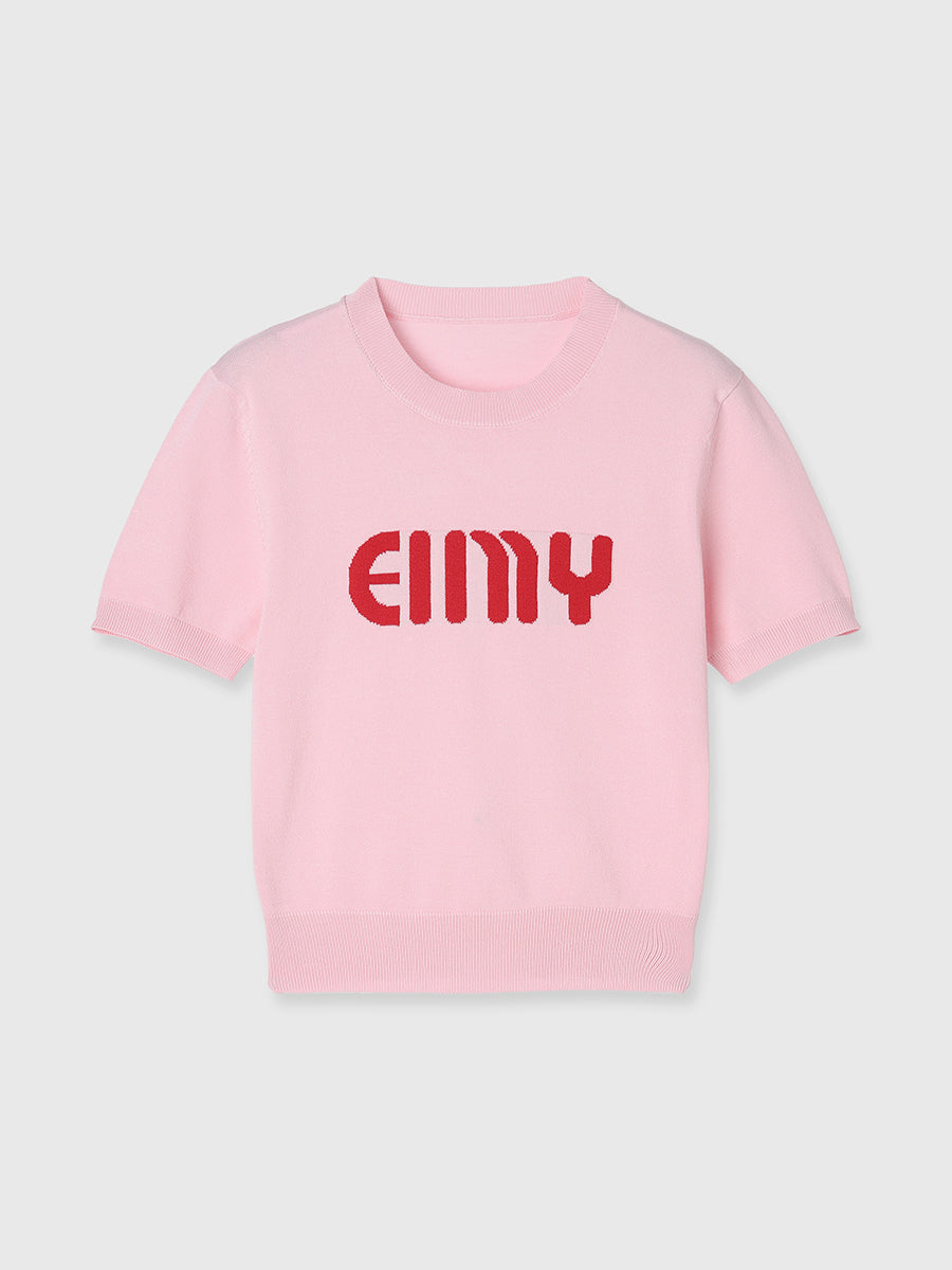 EIMYロゴハーフスリーブニット