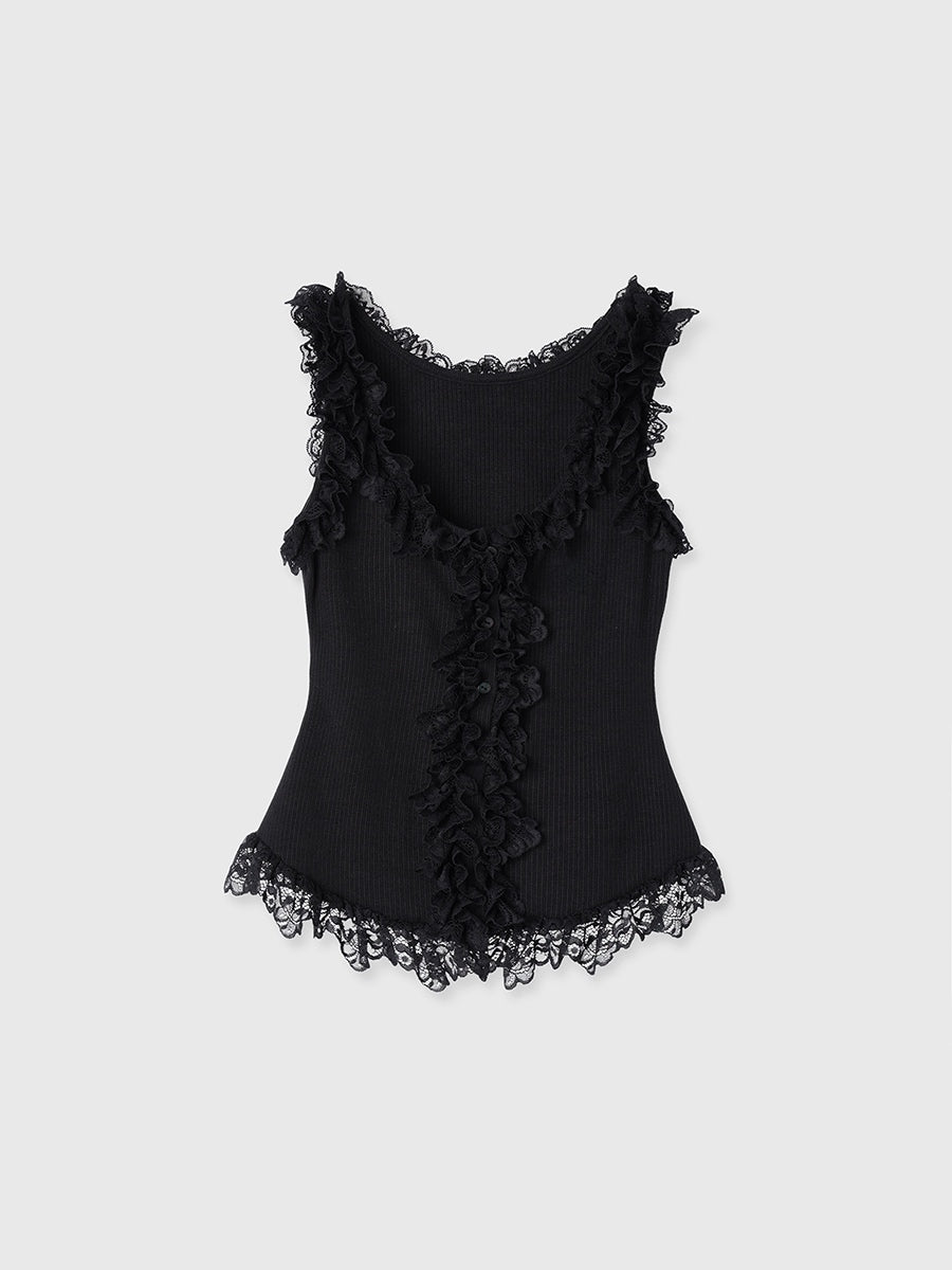 レースドッキングカットタンクトップ