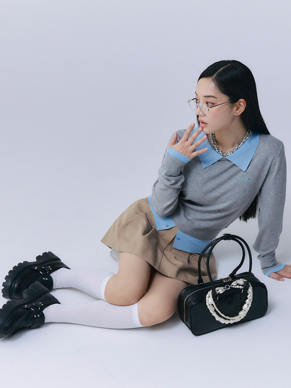 レイヤードプリーツミニスカート