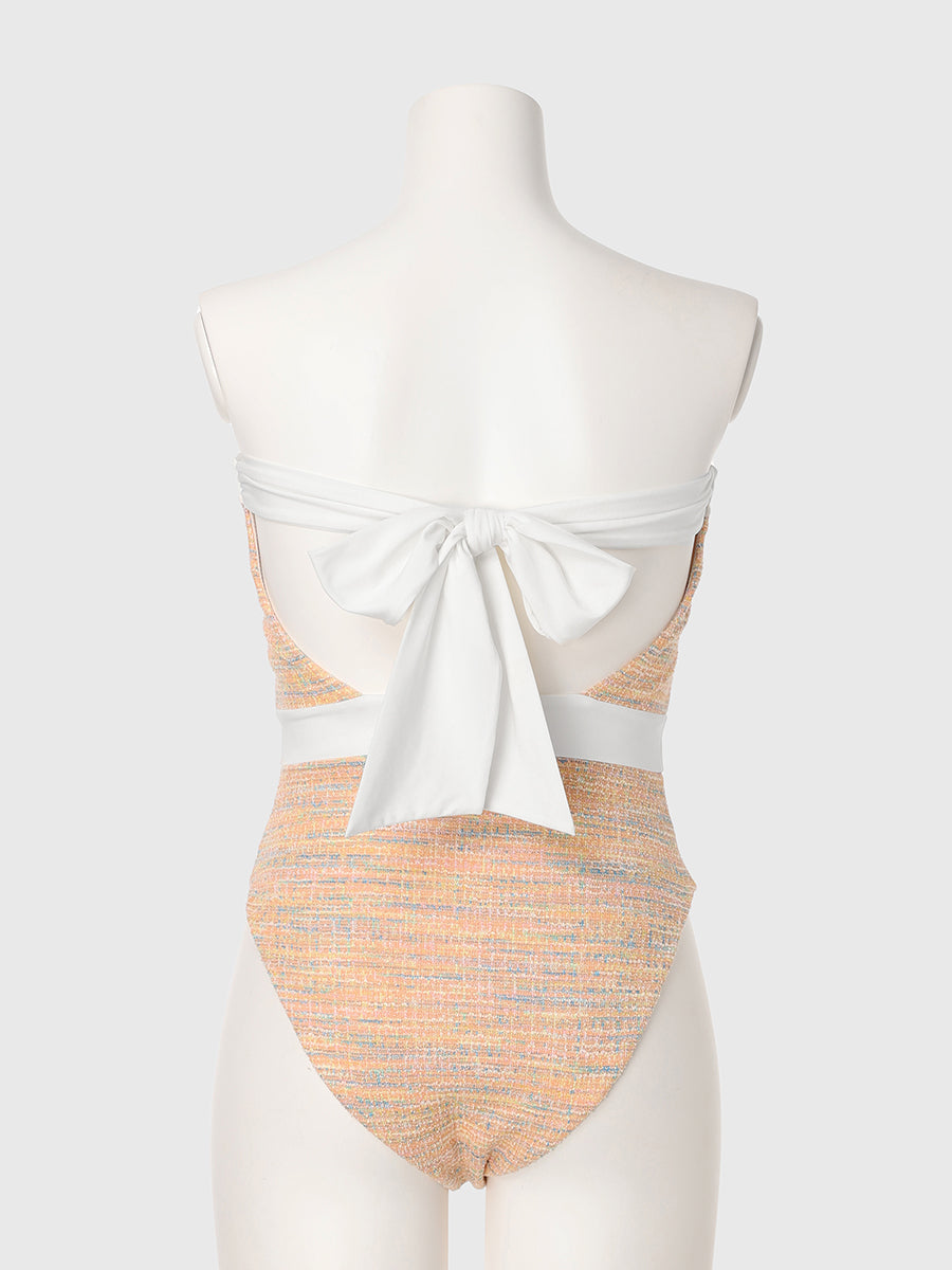 バックリボンツイードワンピース