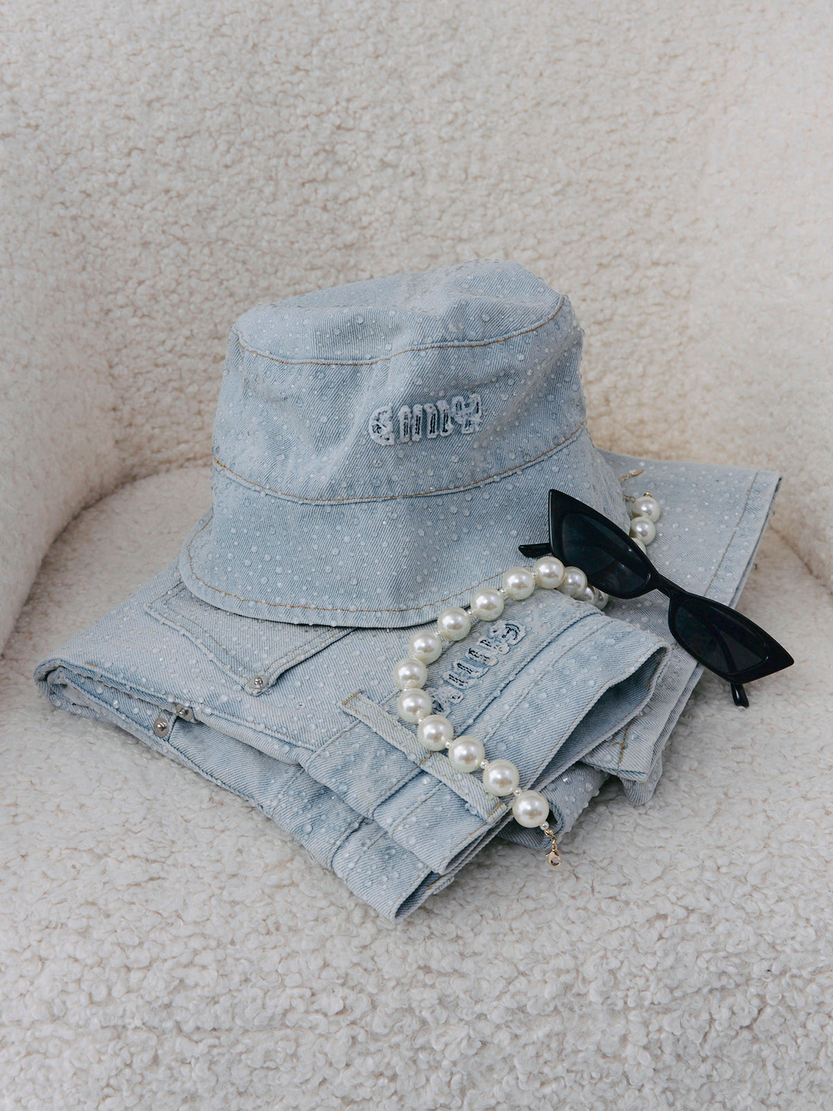 drop patternデニムパンツ