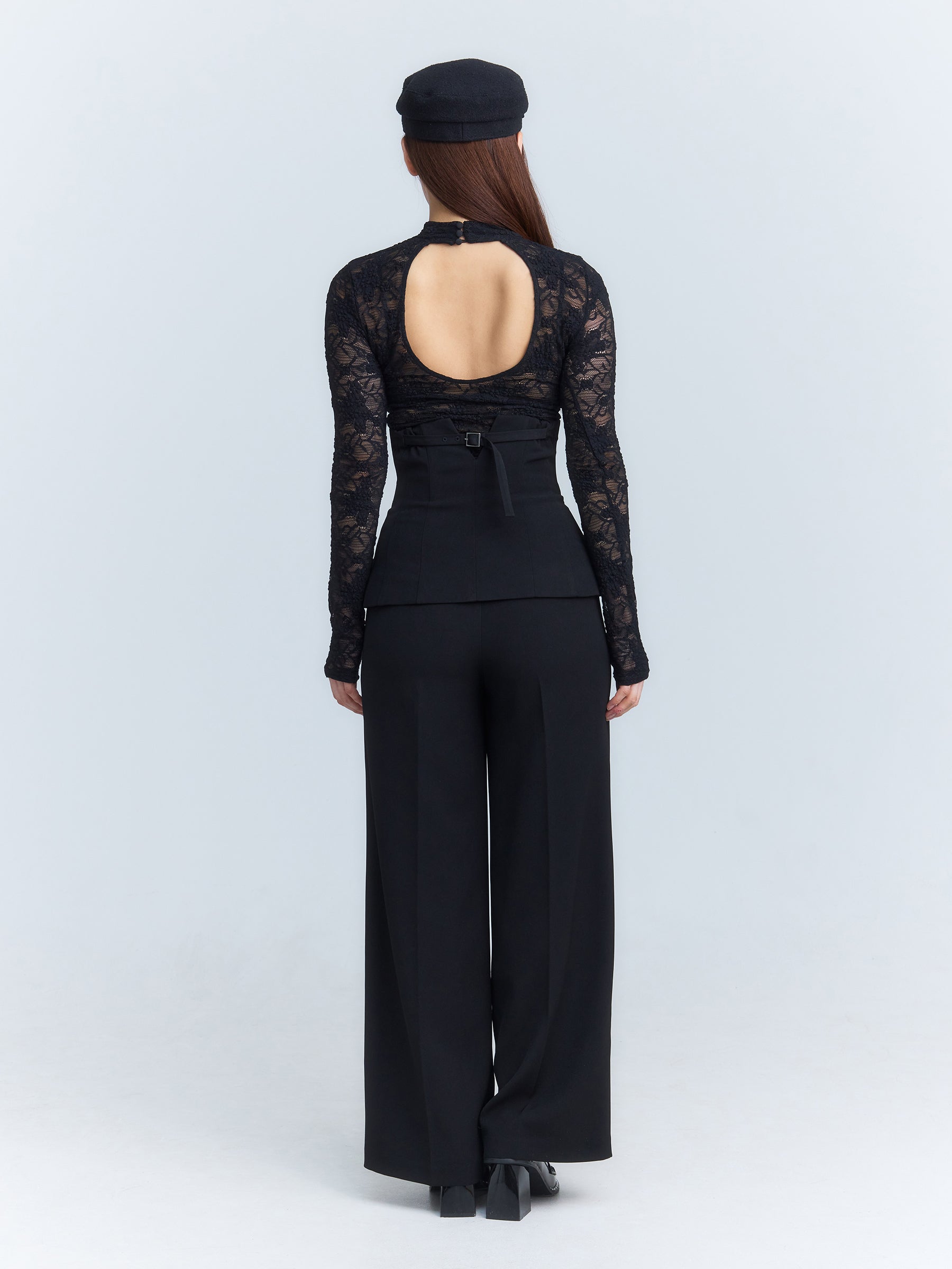 バックオープンプランジブラキャミソール