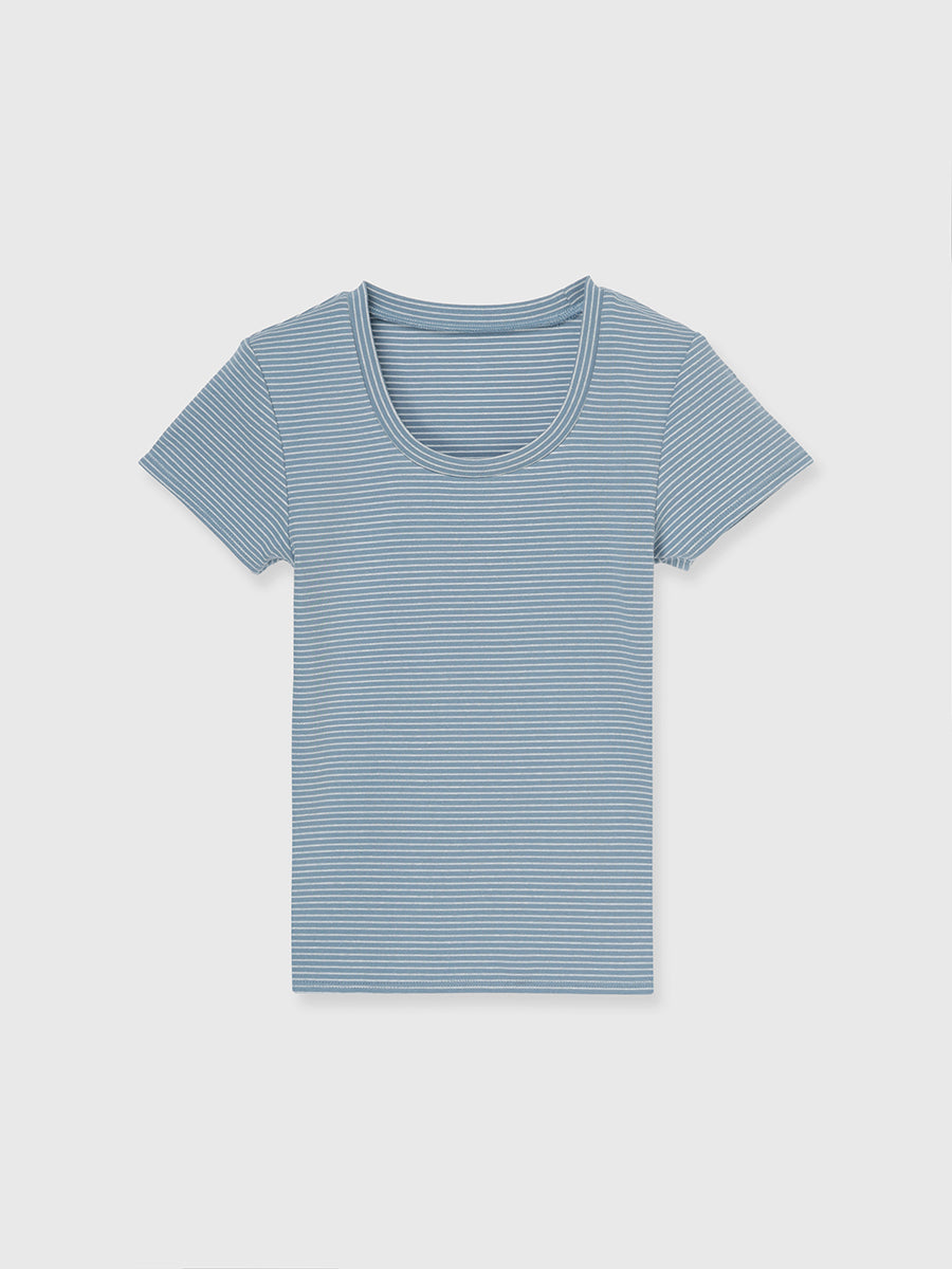 ボーダーリブＴシャツ