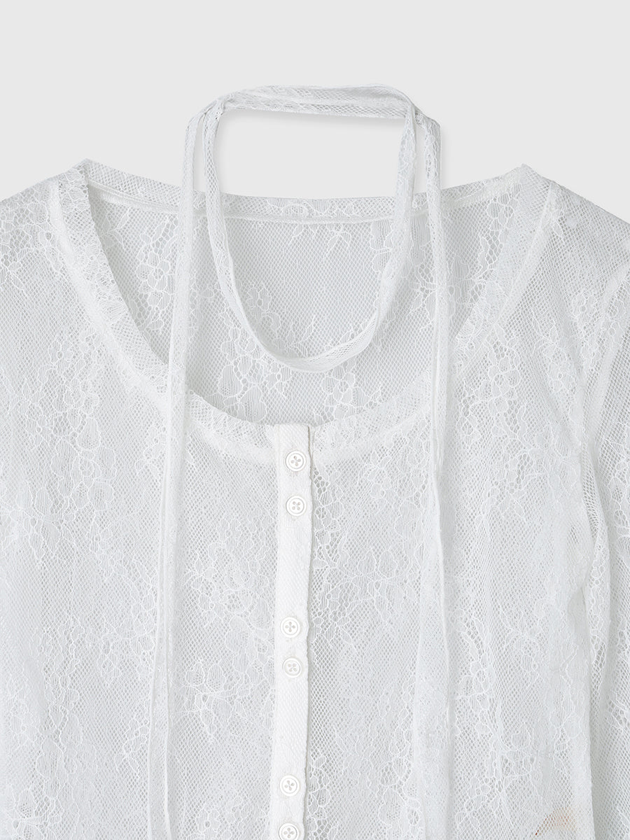 チョーカー付きレーストップス