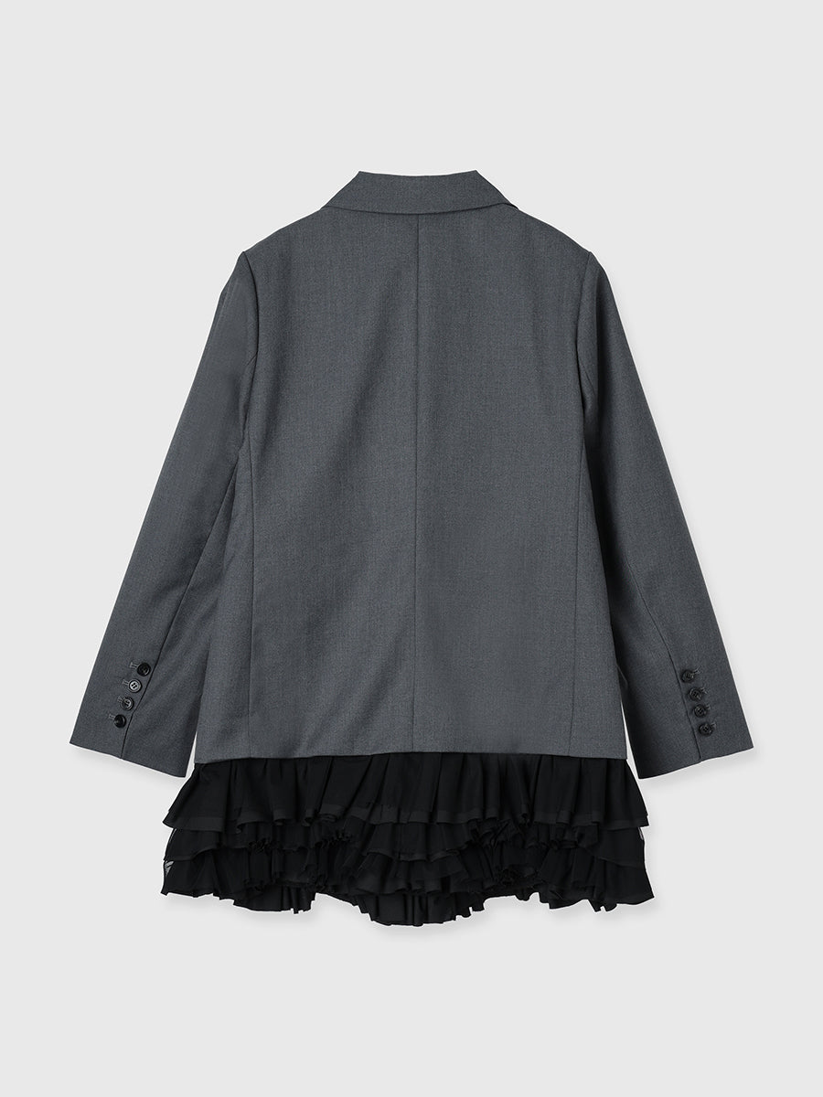 フリルトリムジャケットワンピース