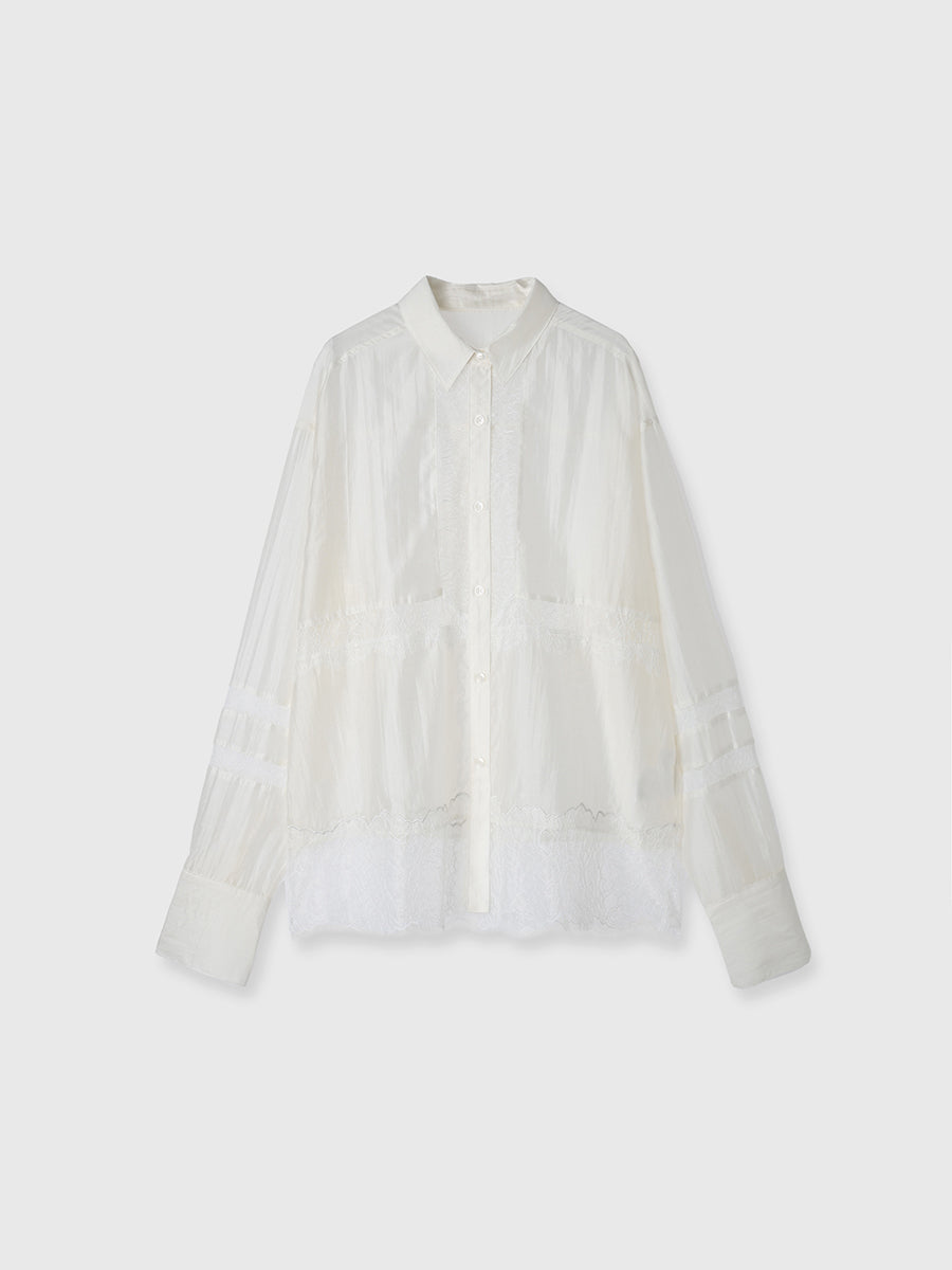 レースコンビシアーシャツ