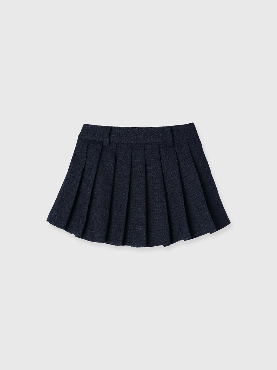 ツイードプリーツミニスカート