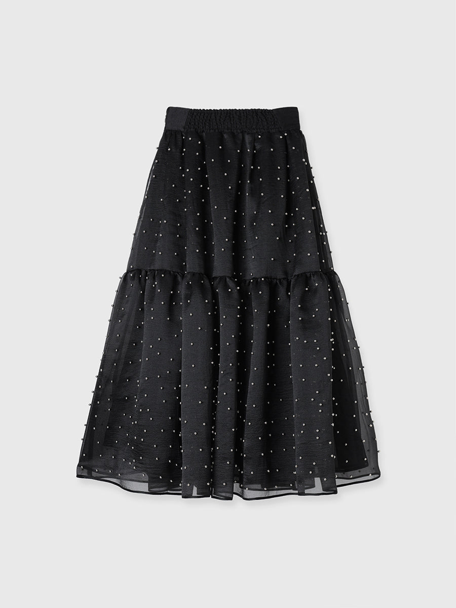 パールスタッズフレアスカート
