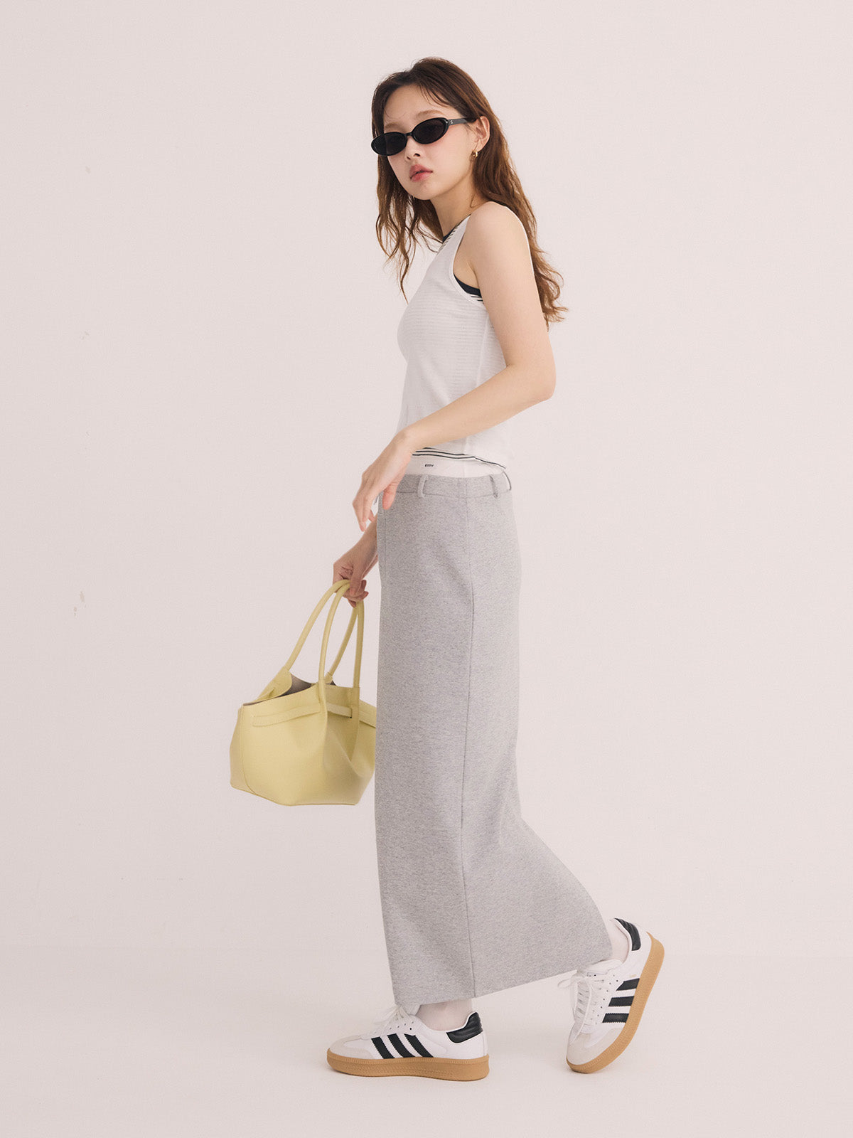 ハーフジップトップスストレートスカートSETUP