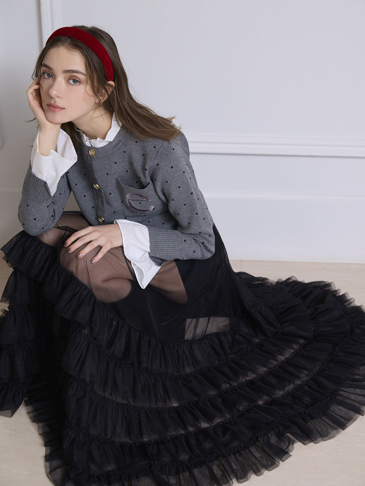 【1.14 New Color】Attached collar カーディガン