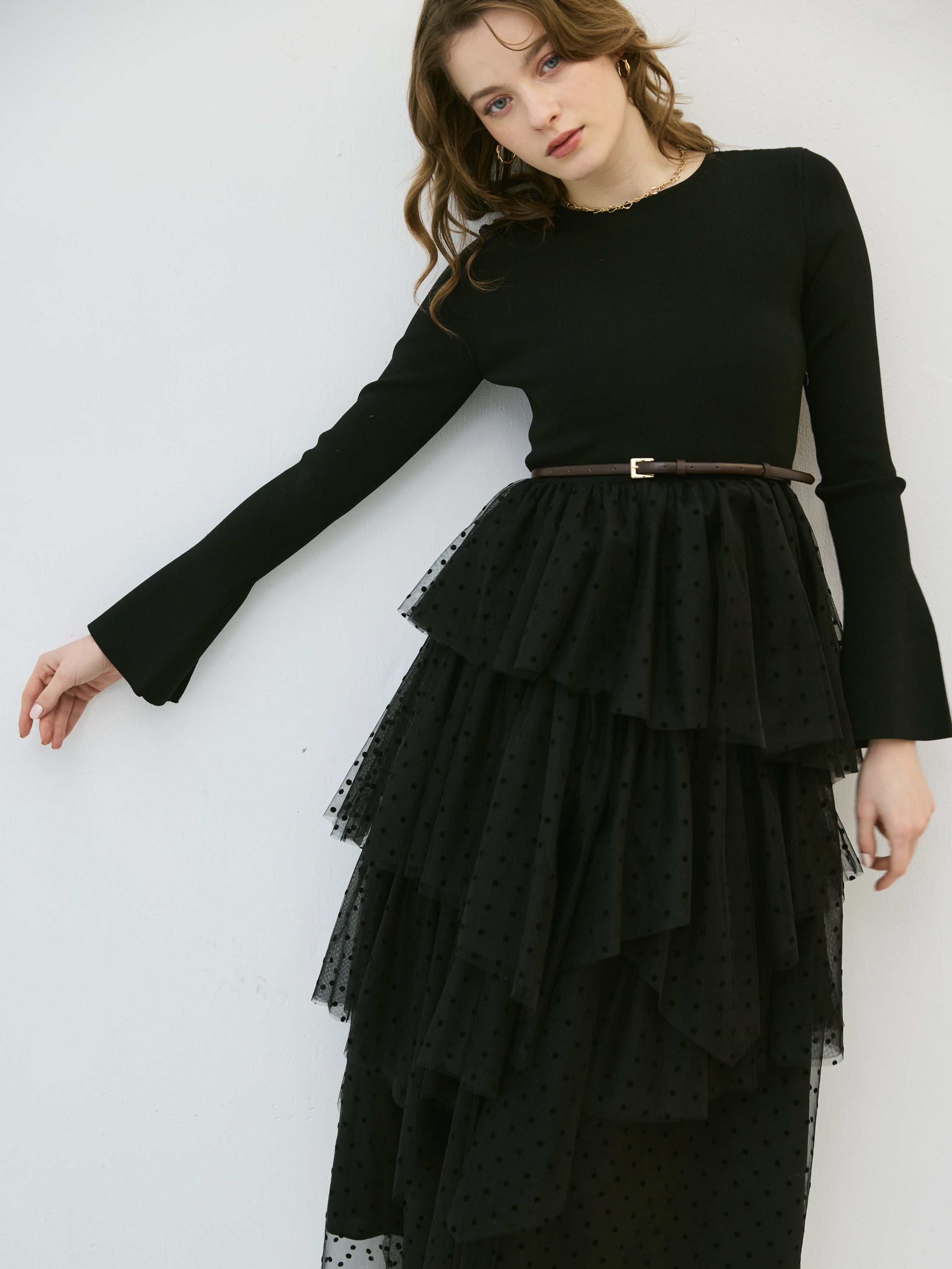 MODEL:170cm／COLOR:BLACK／SIZE:36