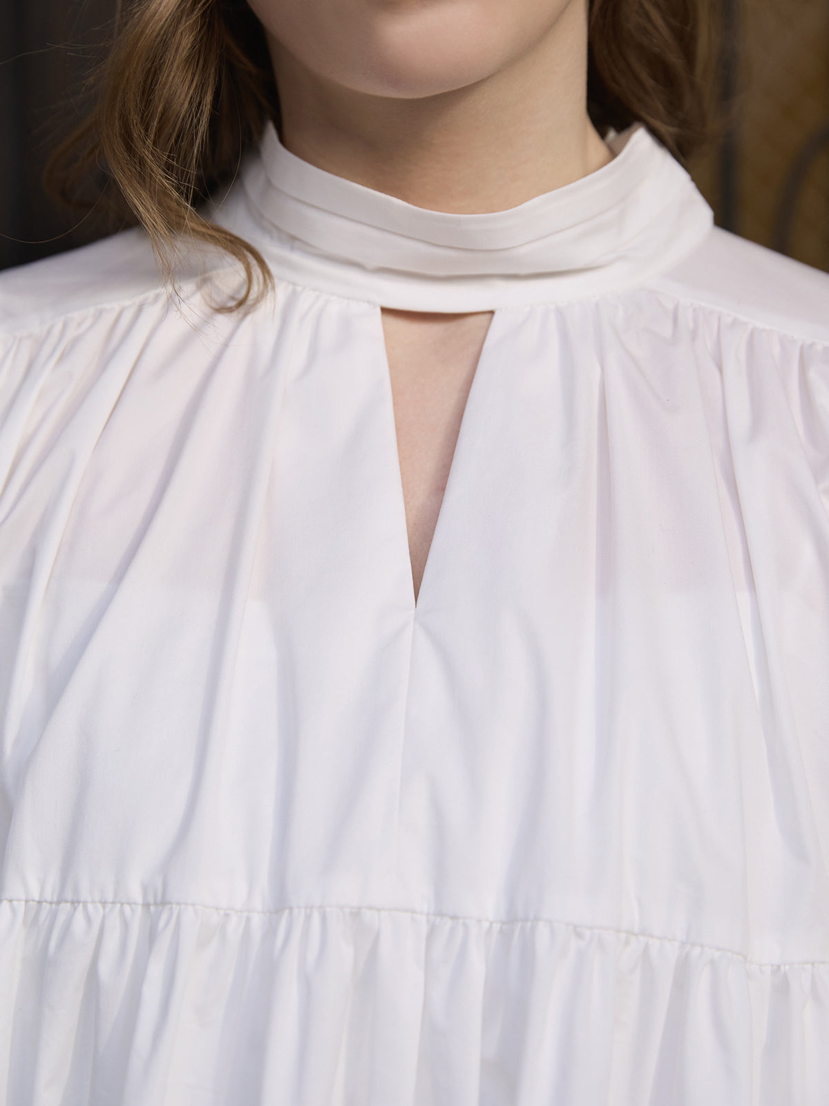 ボウタイシャツフレアワンピース