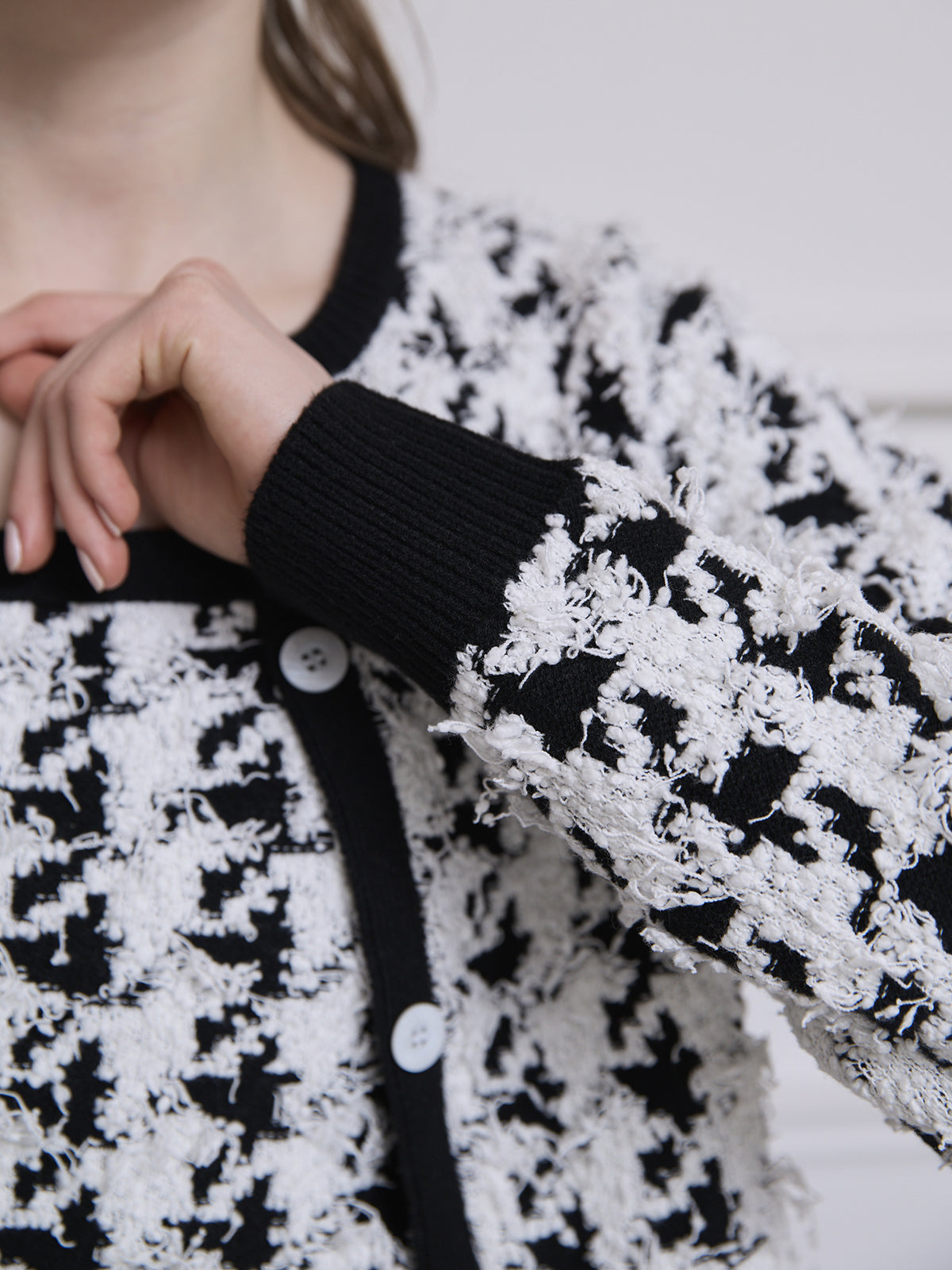 ハウンドトゥースニットアンサンブル